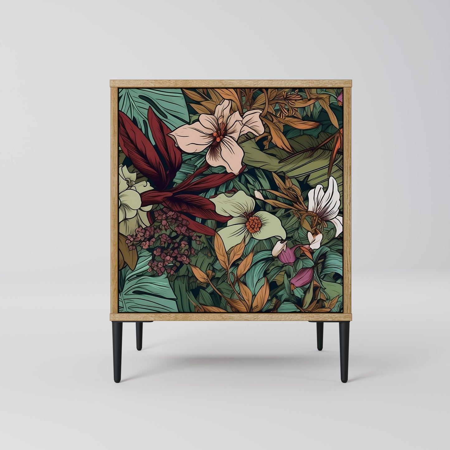 BOTANICAL EMERGENCE 1-Door Sideboard in Oak Effect