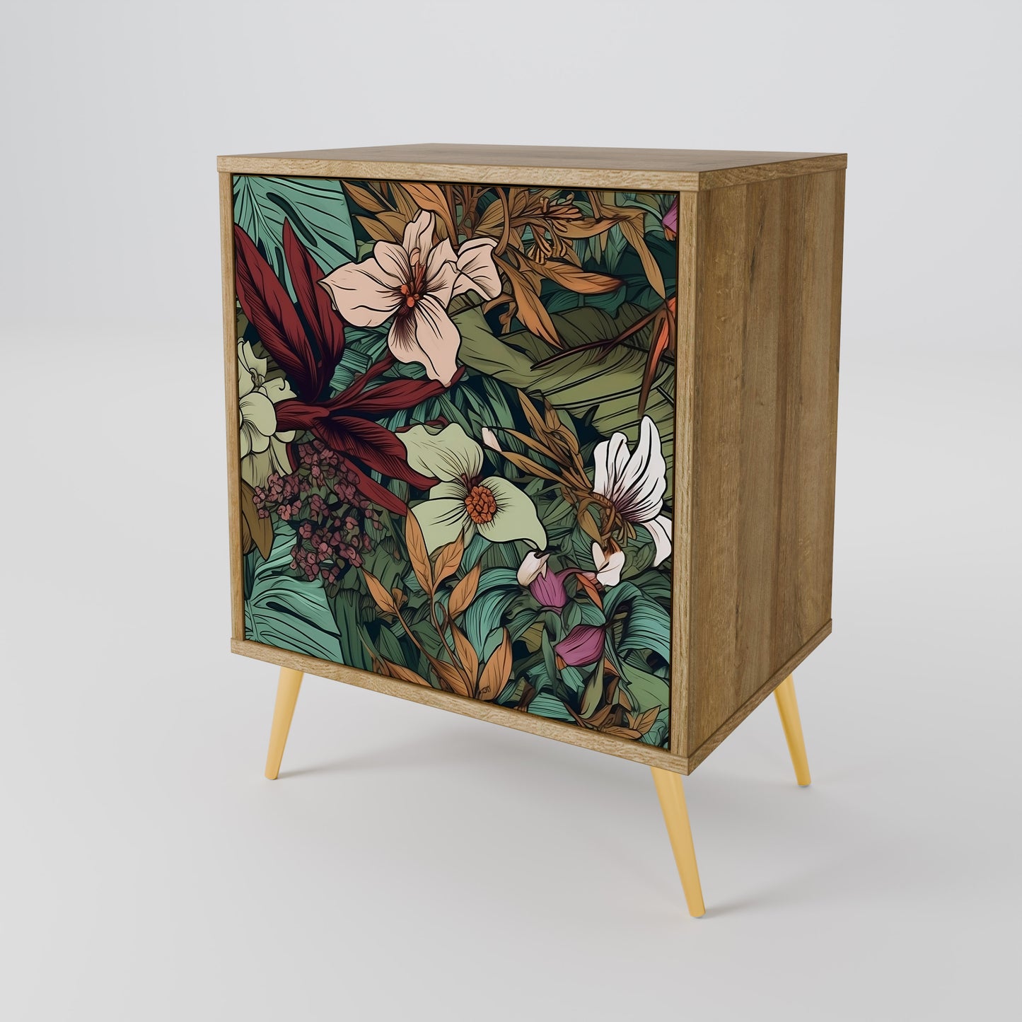 BOTANICAL EMERGENCE 1-Door Sideboard in Oak Effect