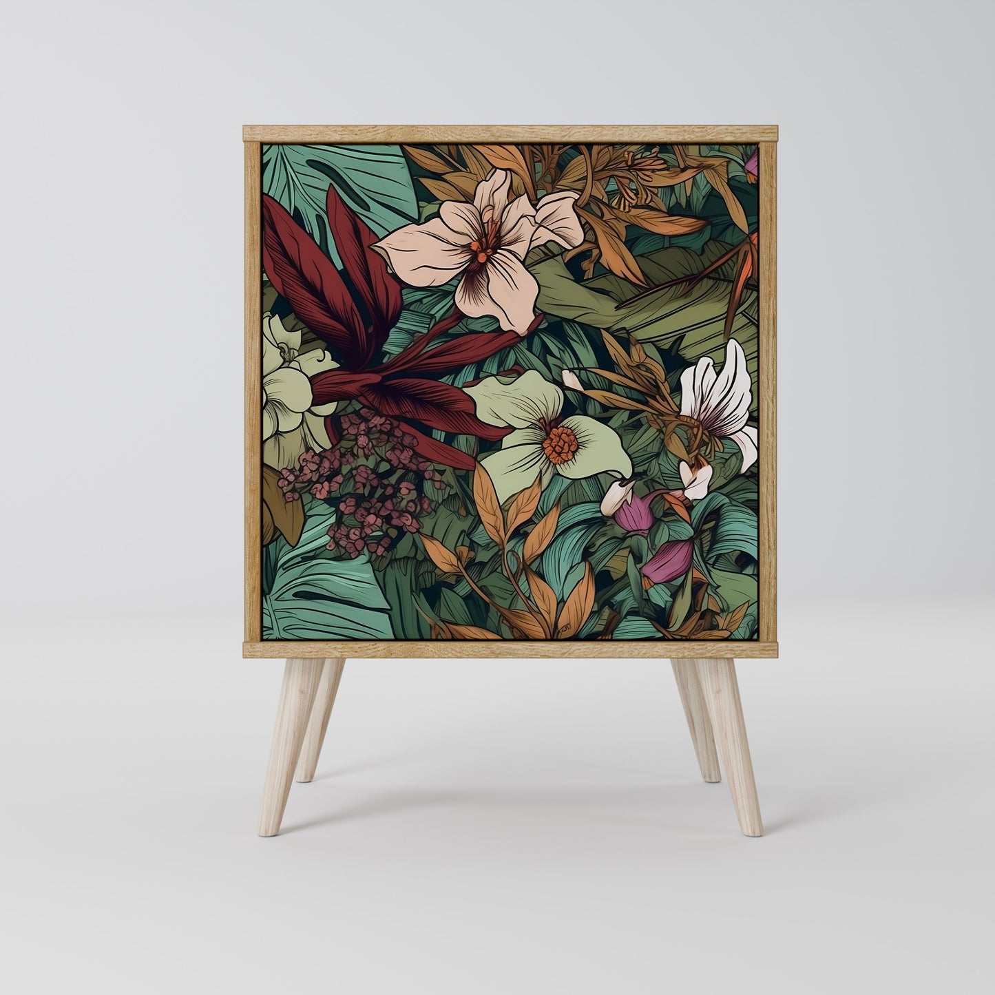 BOTANICAL EMERGENCE 1-Door Sideboard in Oak Effect