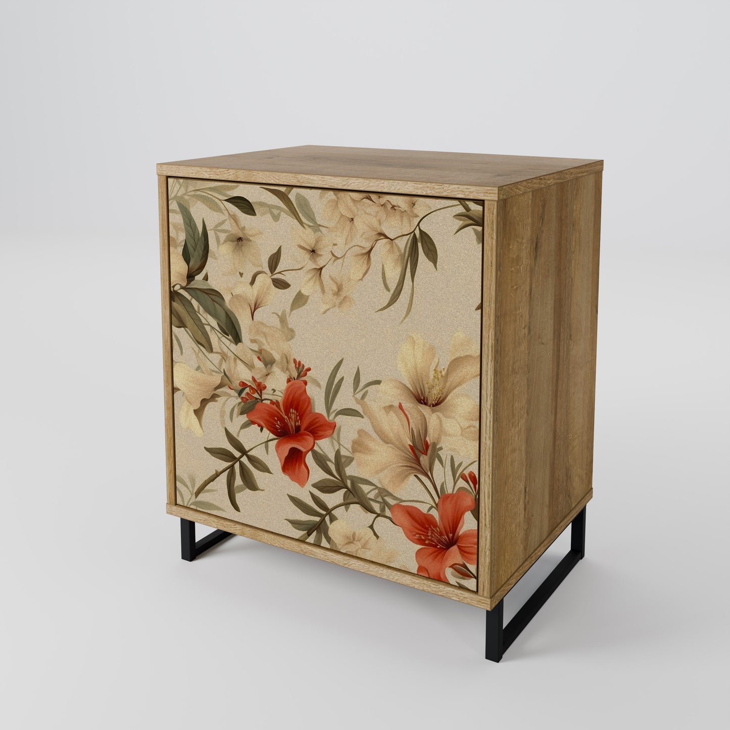 BLOOMING HARMONY 1-Door Sideboard in Oak Effect