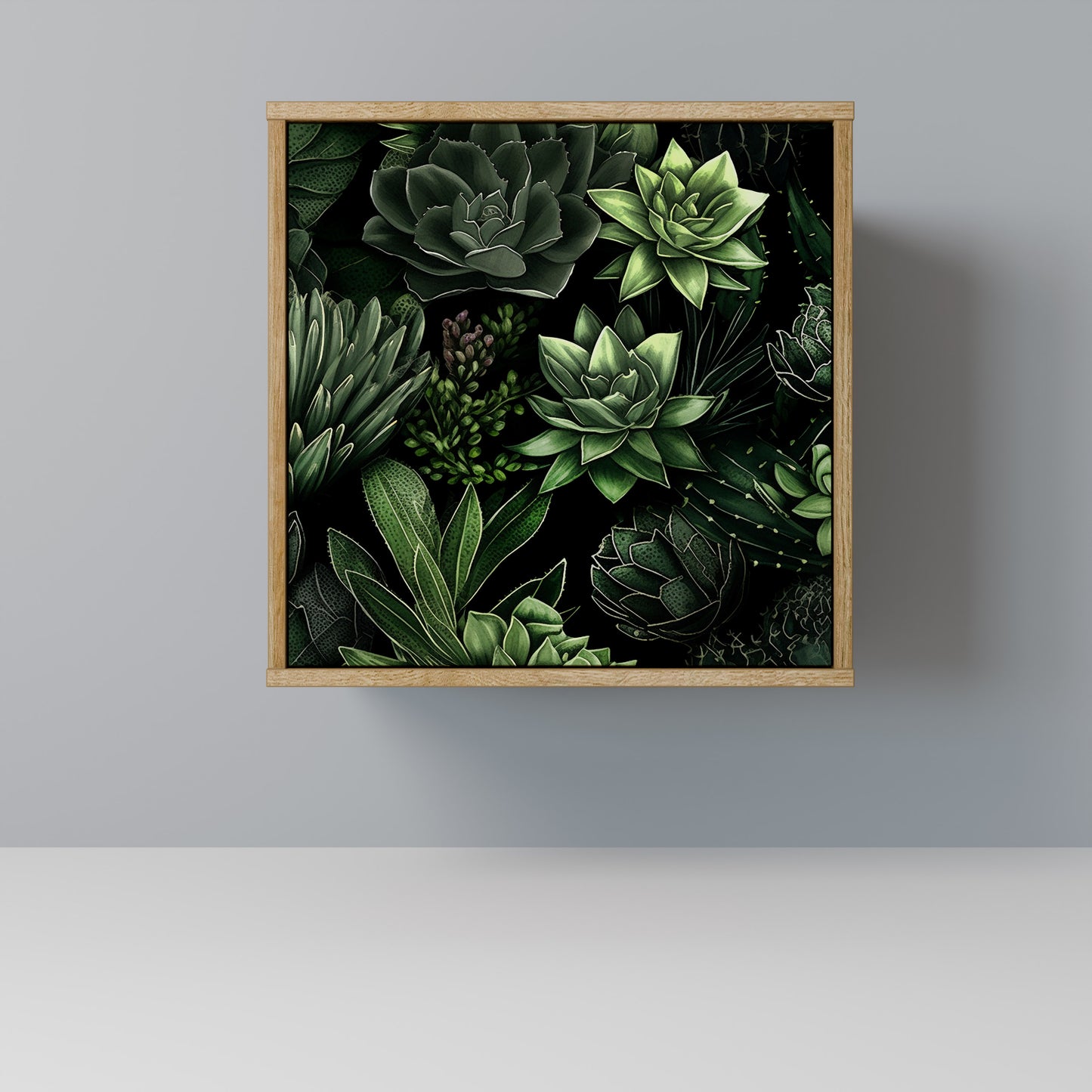SUCCULENT JUNGLE 1-Door Sideboard in Oak Effect