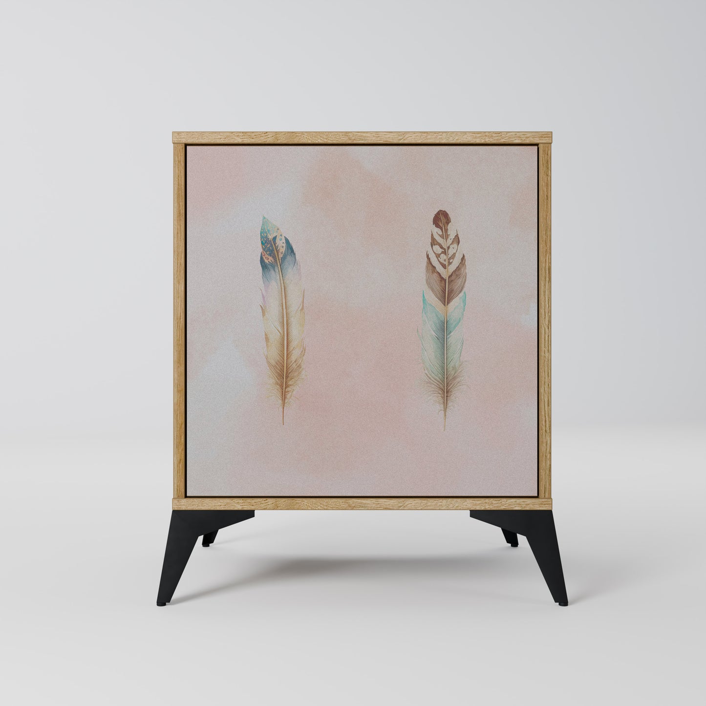 Credenza THE DELIQUESCE a 1 anta effetto rovere