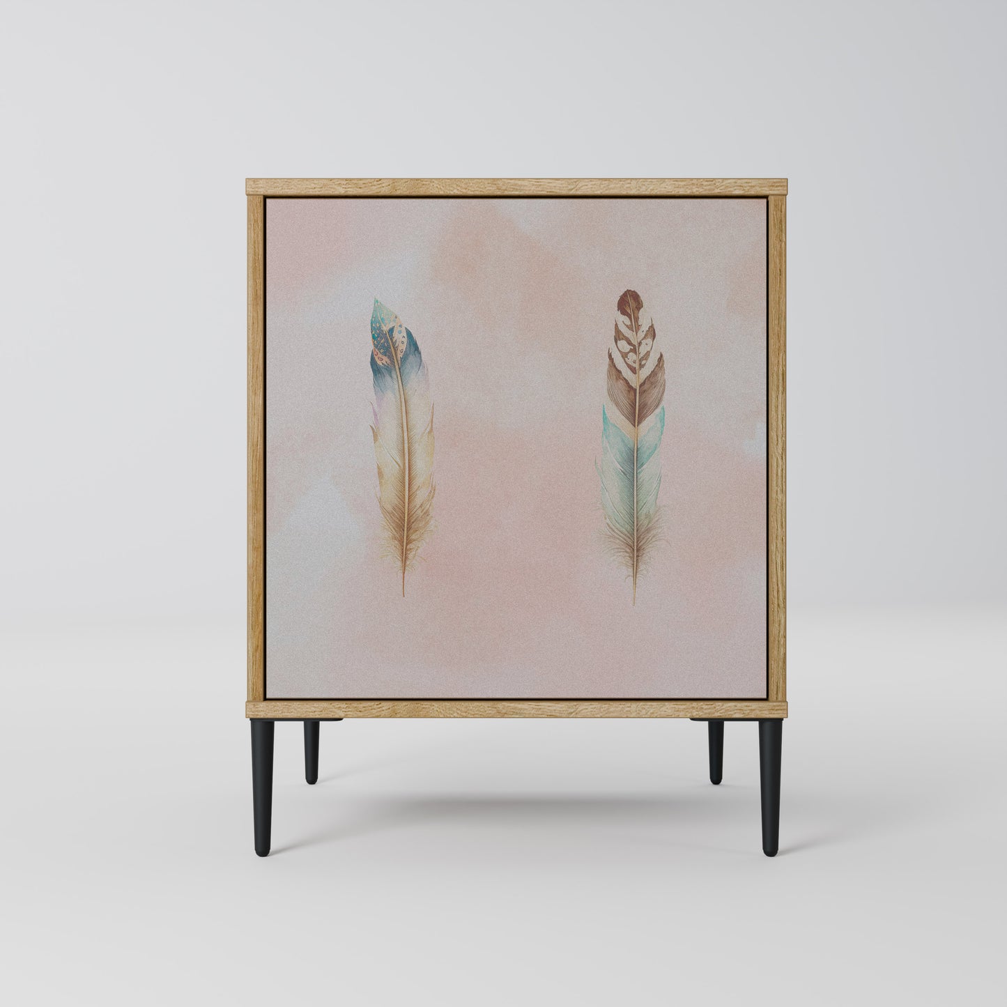 Credenza THE DELIQUESCE a 1 anta effetto rovere