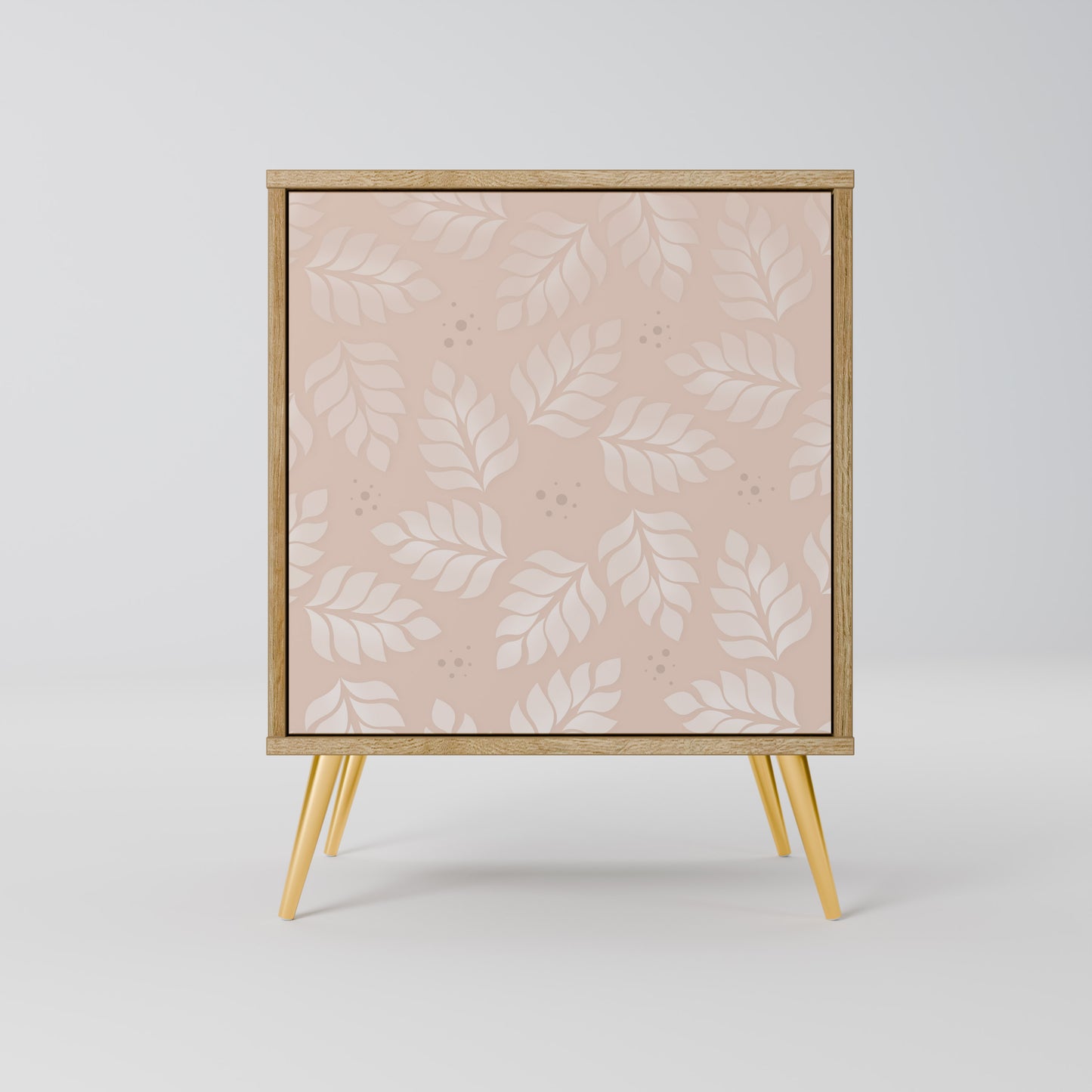 LEAVES ON BEIGE 1-Door Sideboard in Oak Effect