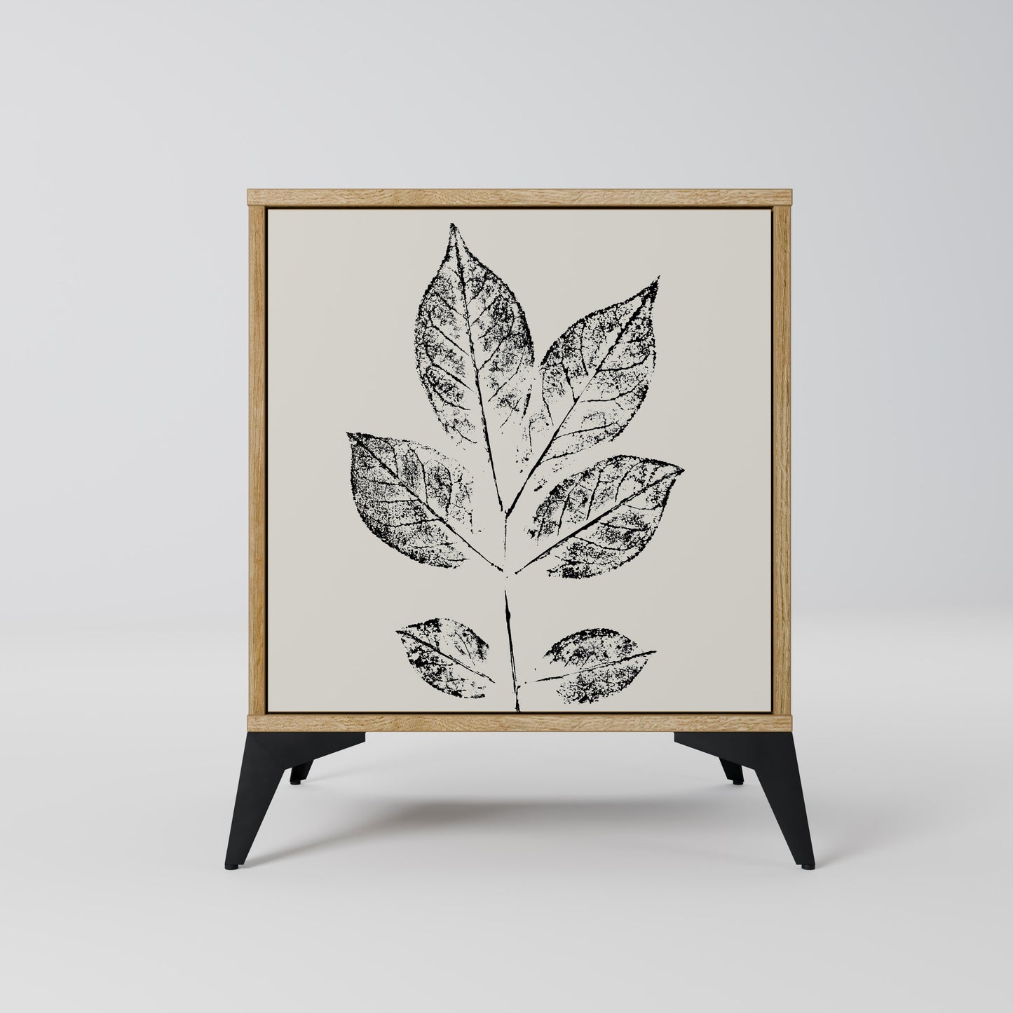 LEAFY STAMPS 1-Door Sideboard in Oak Effect