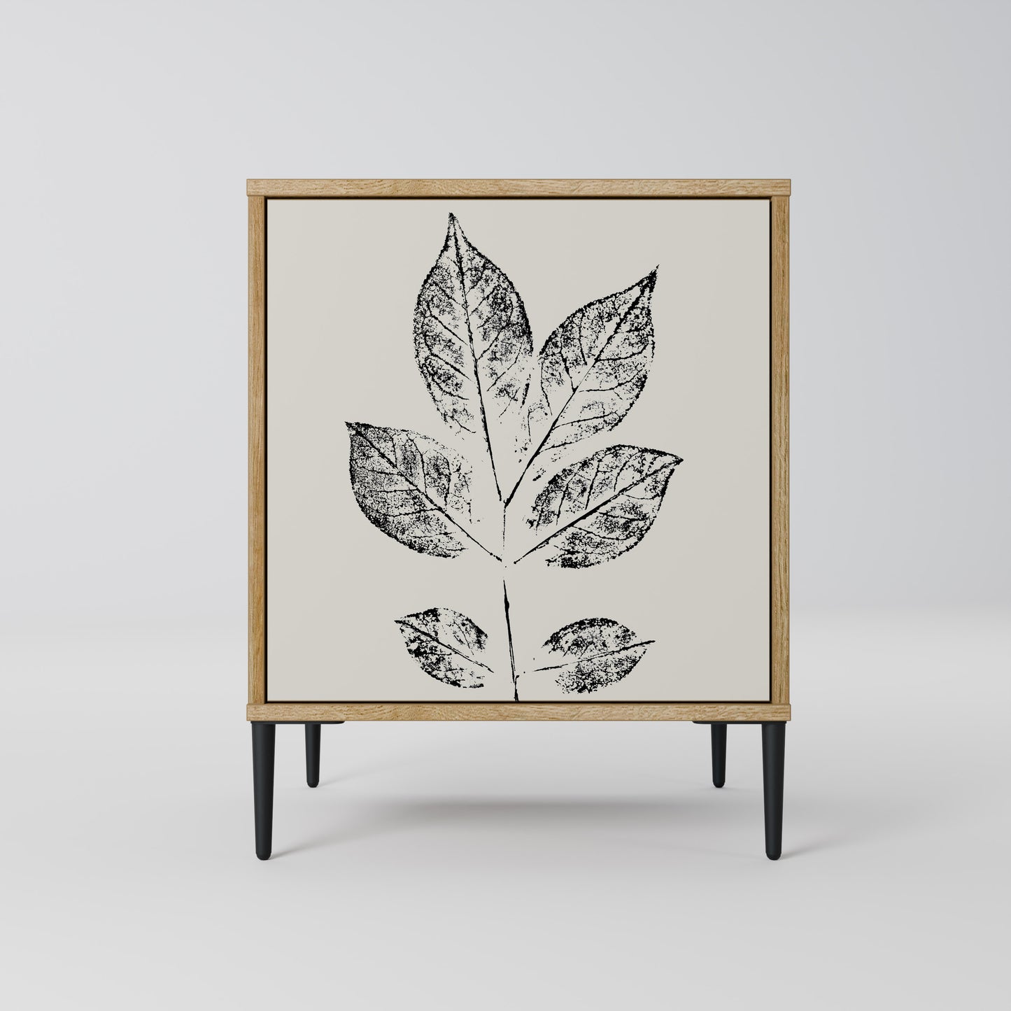LEAFY STAMPS 1-Door Sideboard in Oak Effect