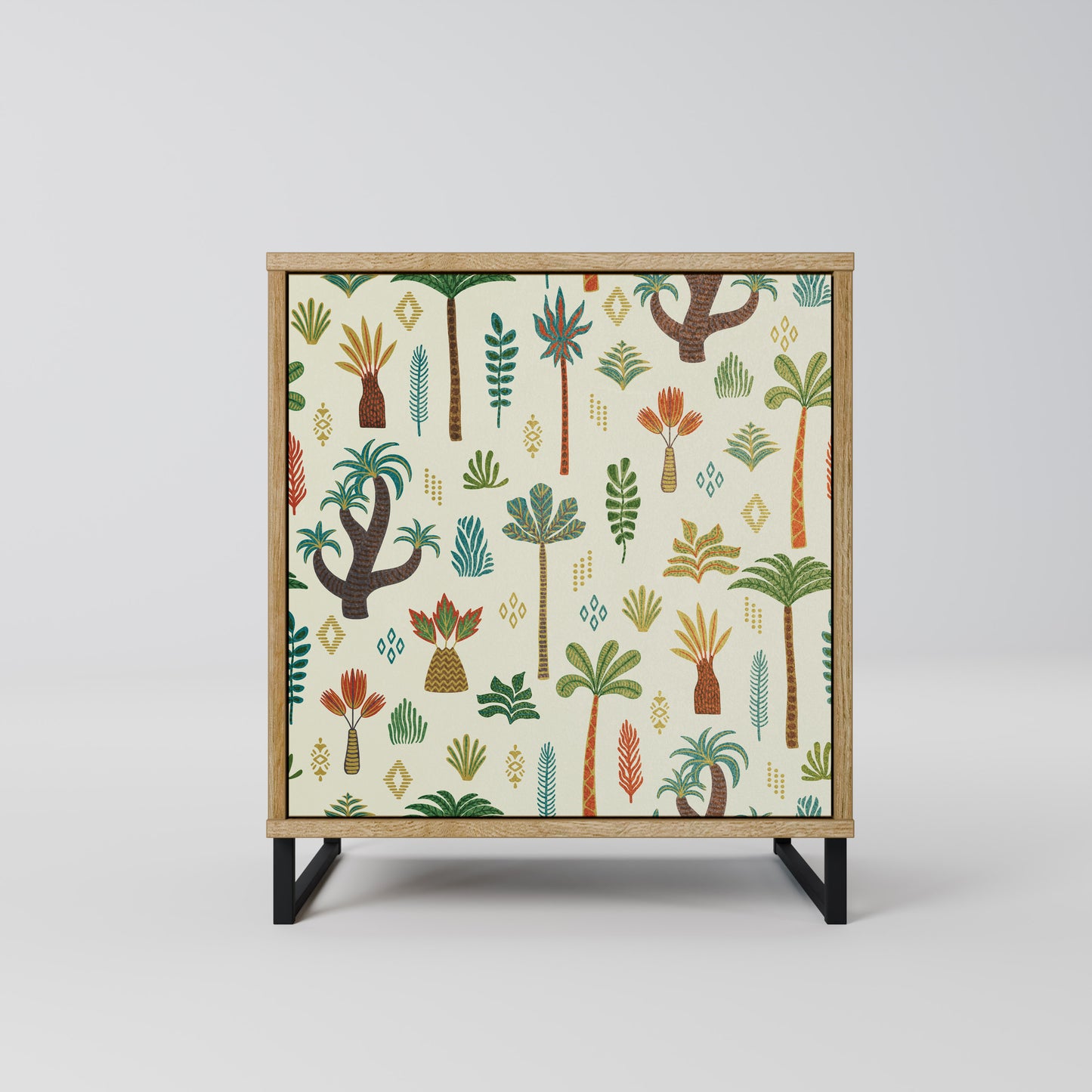 PALM SPRING 1-Door Sideboard in Oak Effect