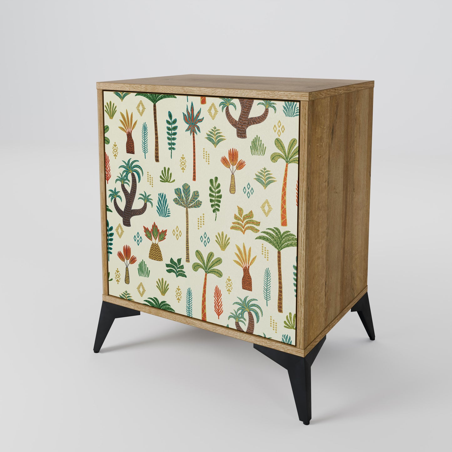 PALM SPRING 1-Door Sideboard in Oak Effect