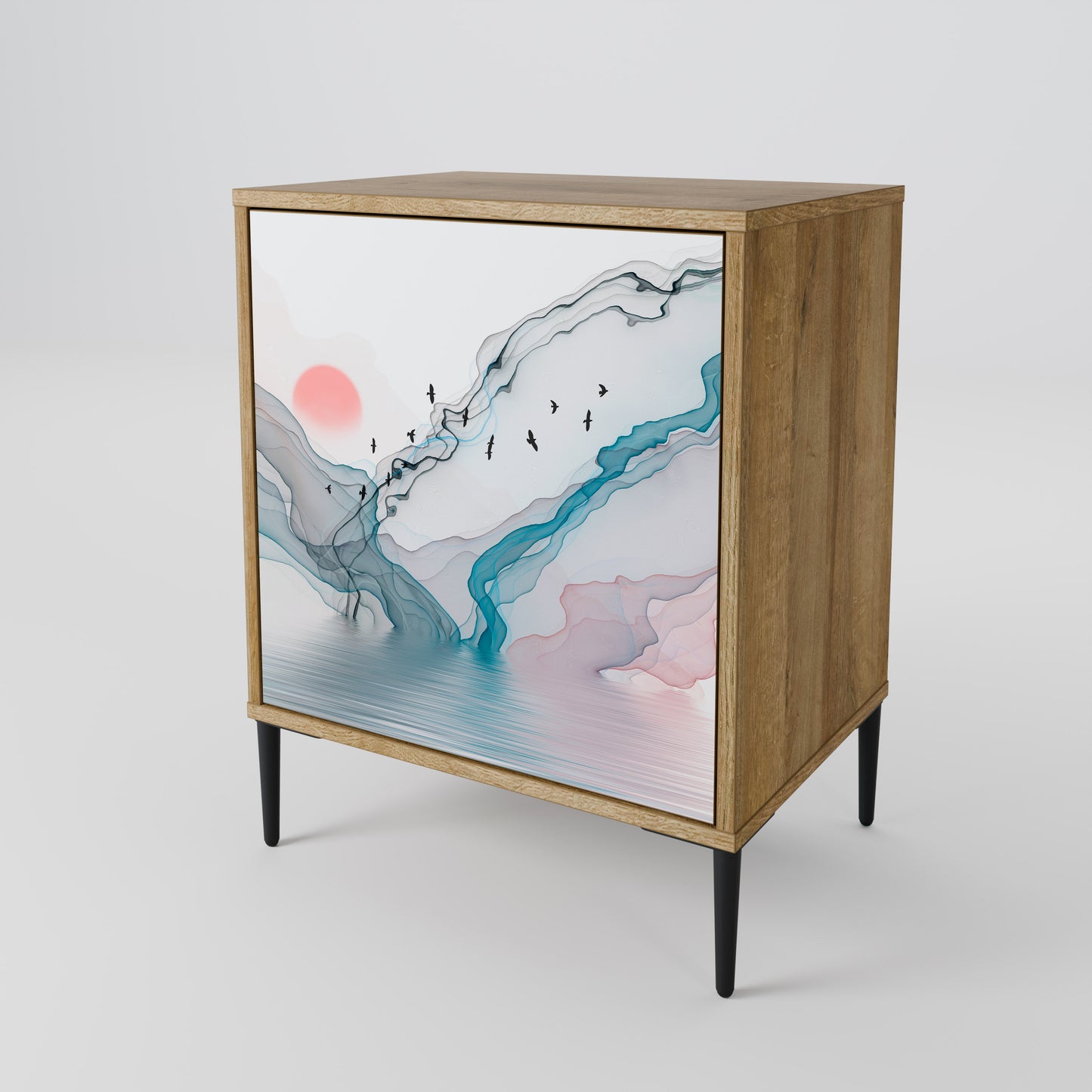 Credenza VELVET CROSSING a 1 anta effetto rovere