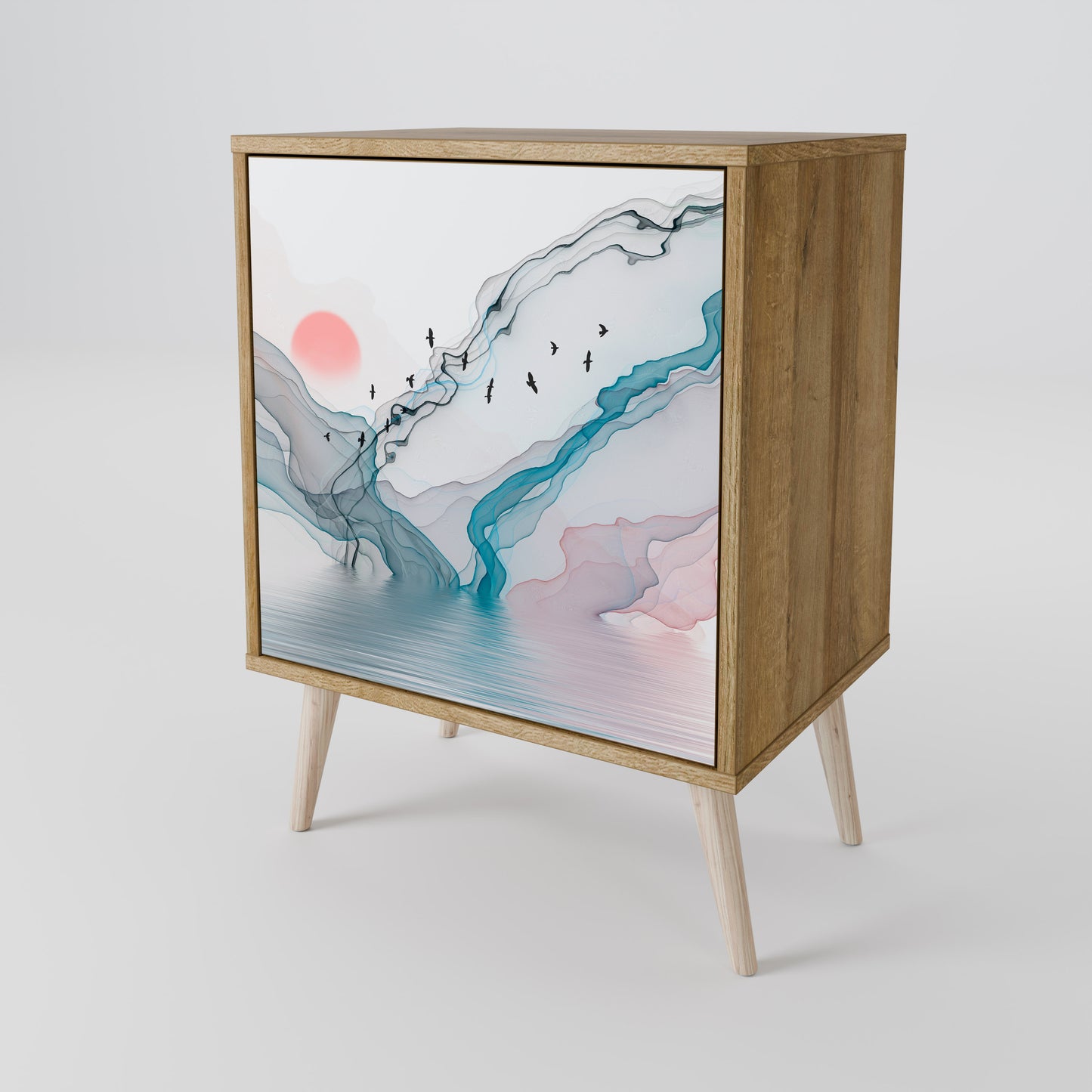 Credenza VELVET CROSSING a 1 anta effetto rovere