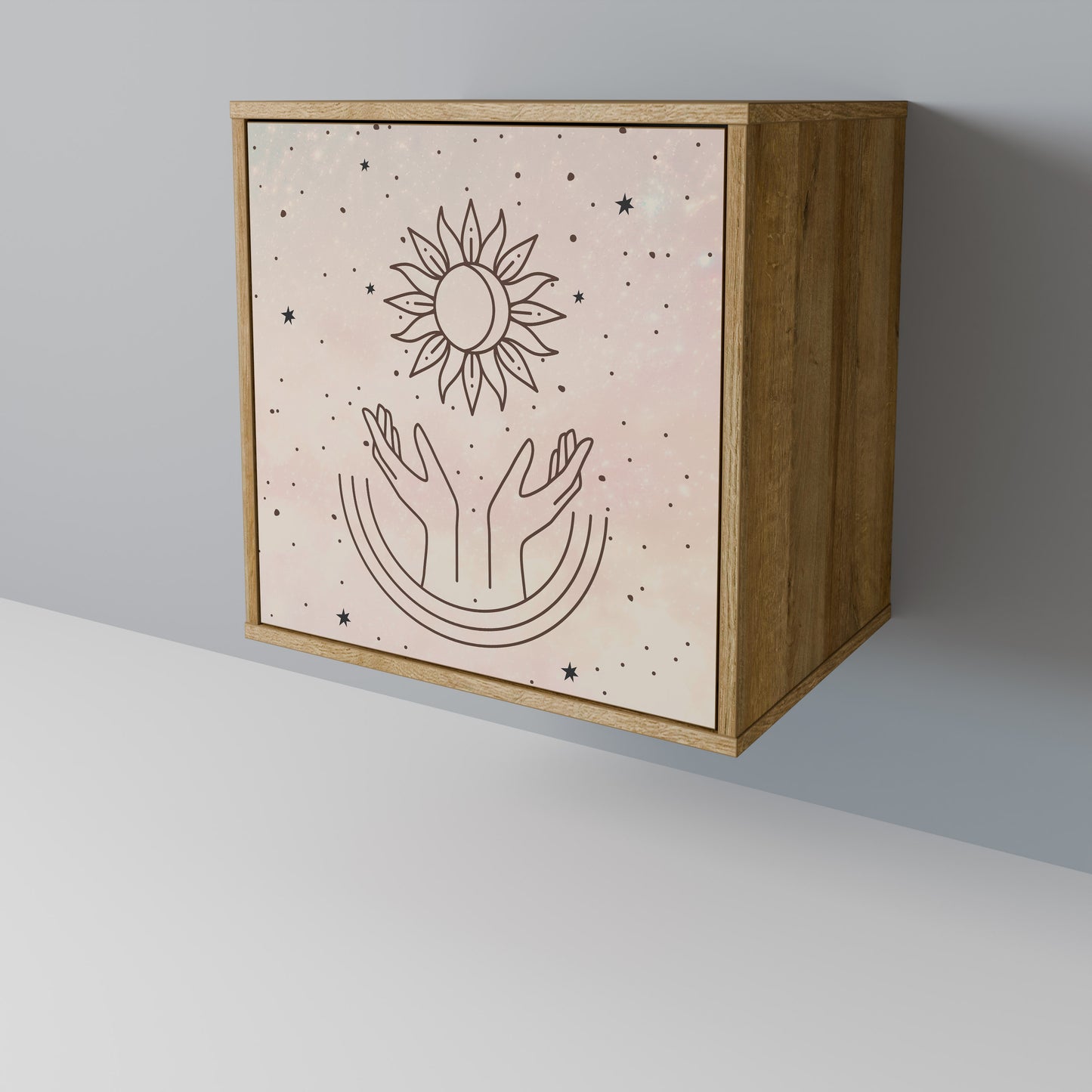 DELICATE BEAUTY 1-Door Sideboard in Oak Effect