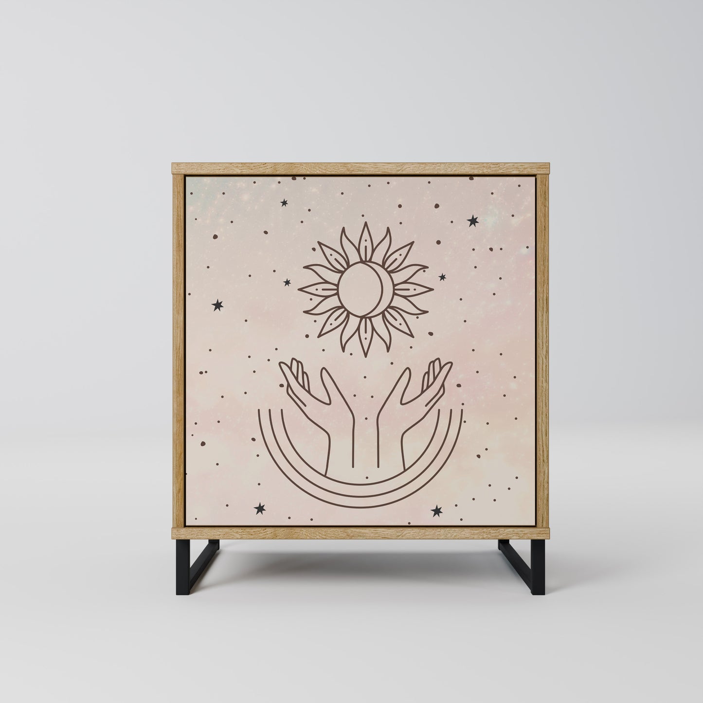 DELICATE BEAUTY 1-Door Sideboard in Oak Effect