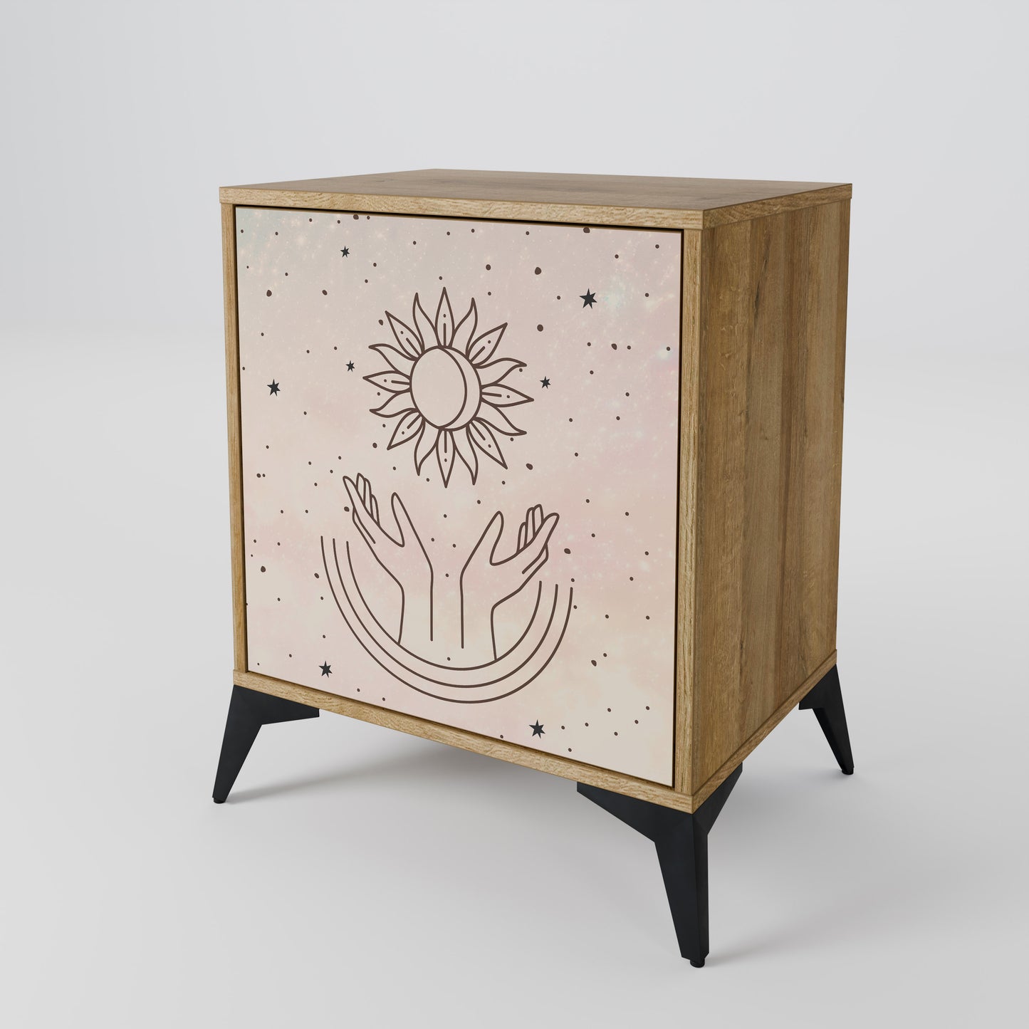 DELICATE BEAUTY 1-Door Sideboard in Oak Effect