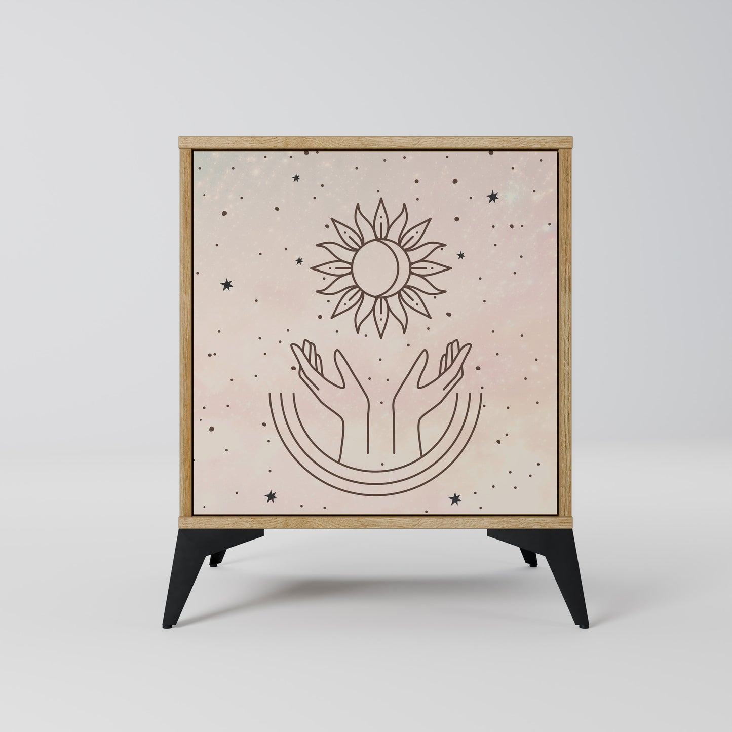 DELICATE BEAUTY 1-Door Sideboard in Oak Effect