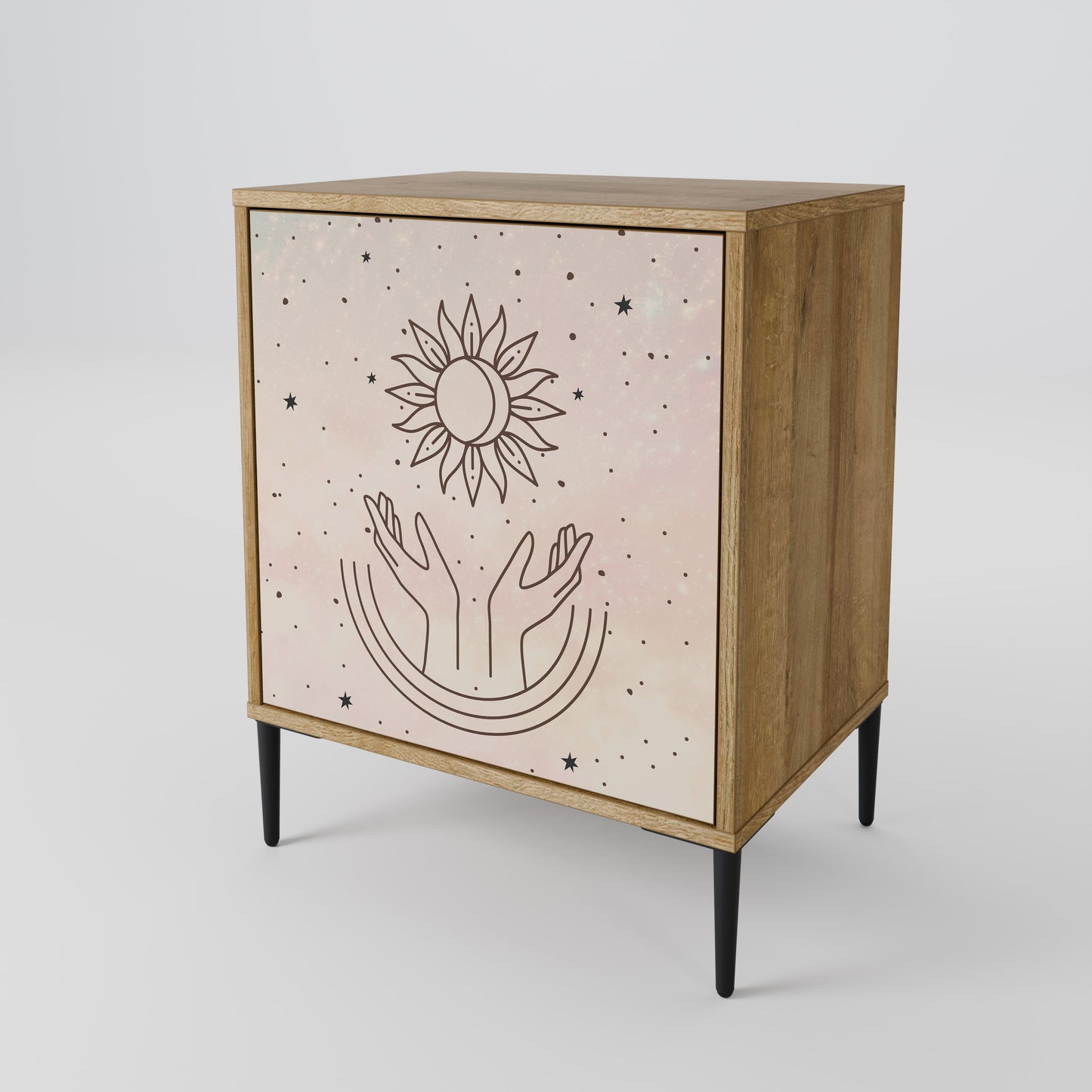 DELICATE BEAUTY 1-Door Sideboard in Oak Effect