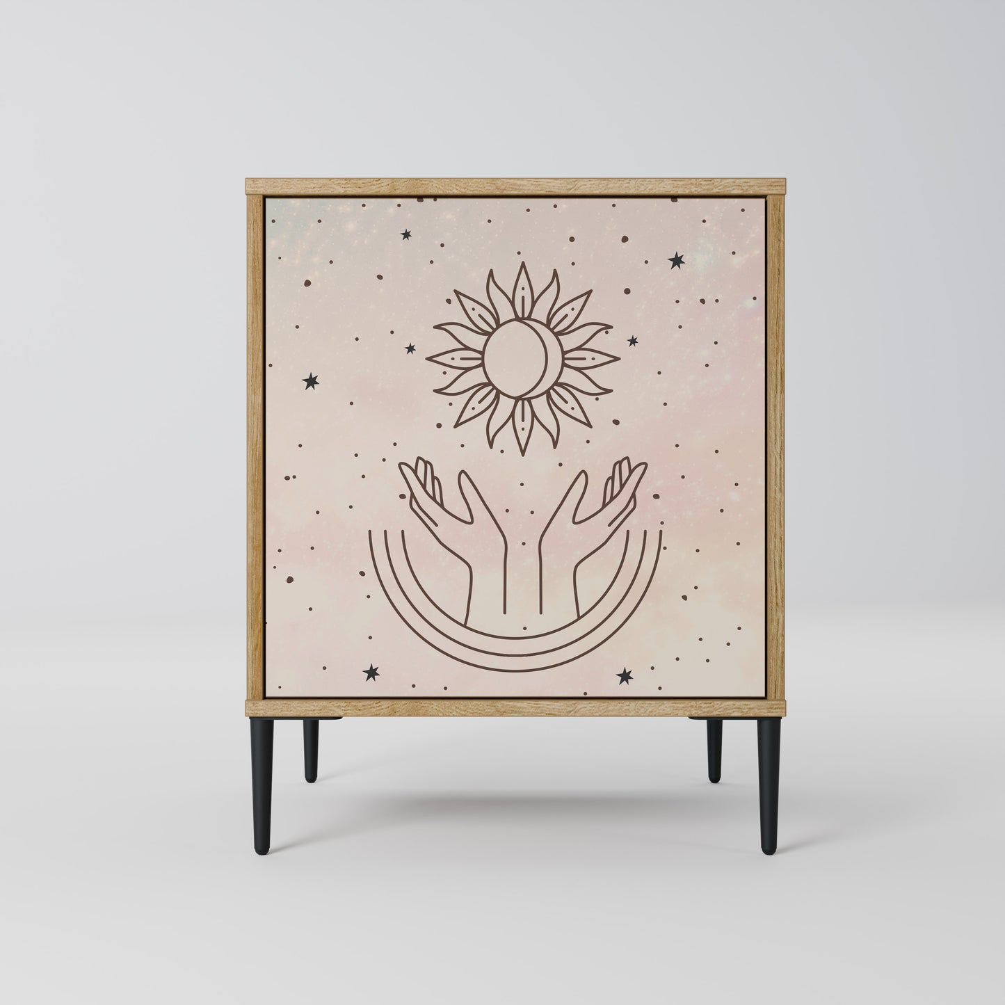 DELICATE BEAUTY 1-Door Sideboard in Oak Effect