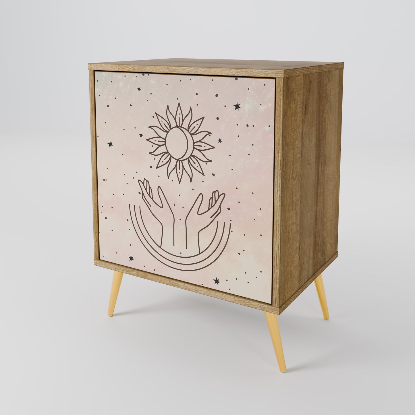 DELICATE BEAUTY 1-Door Sideboard in Oak Effect
