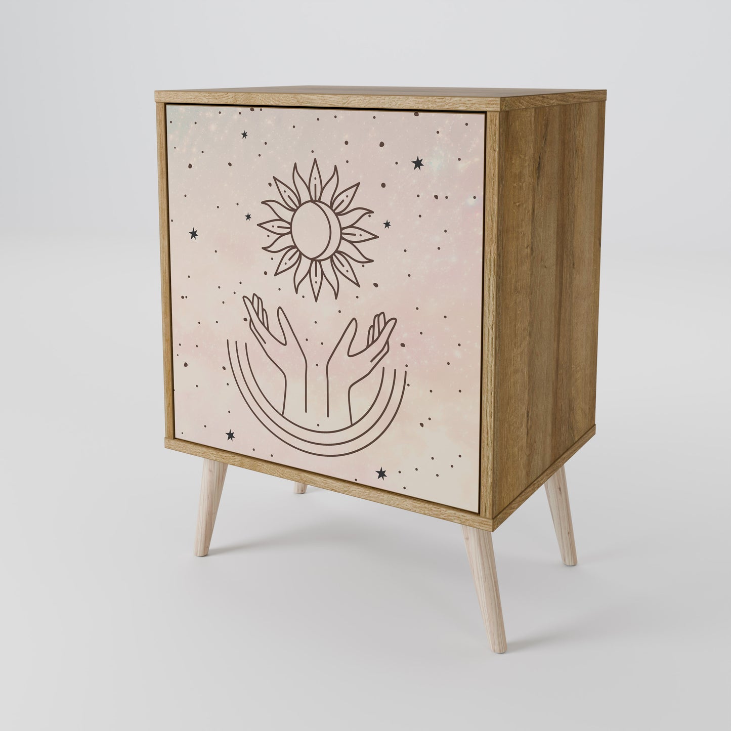 DELICATE BEAUTY 1-Door Sideboard in Oak Effect