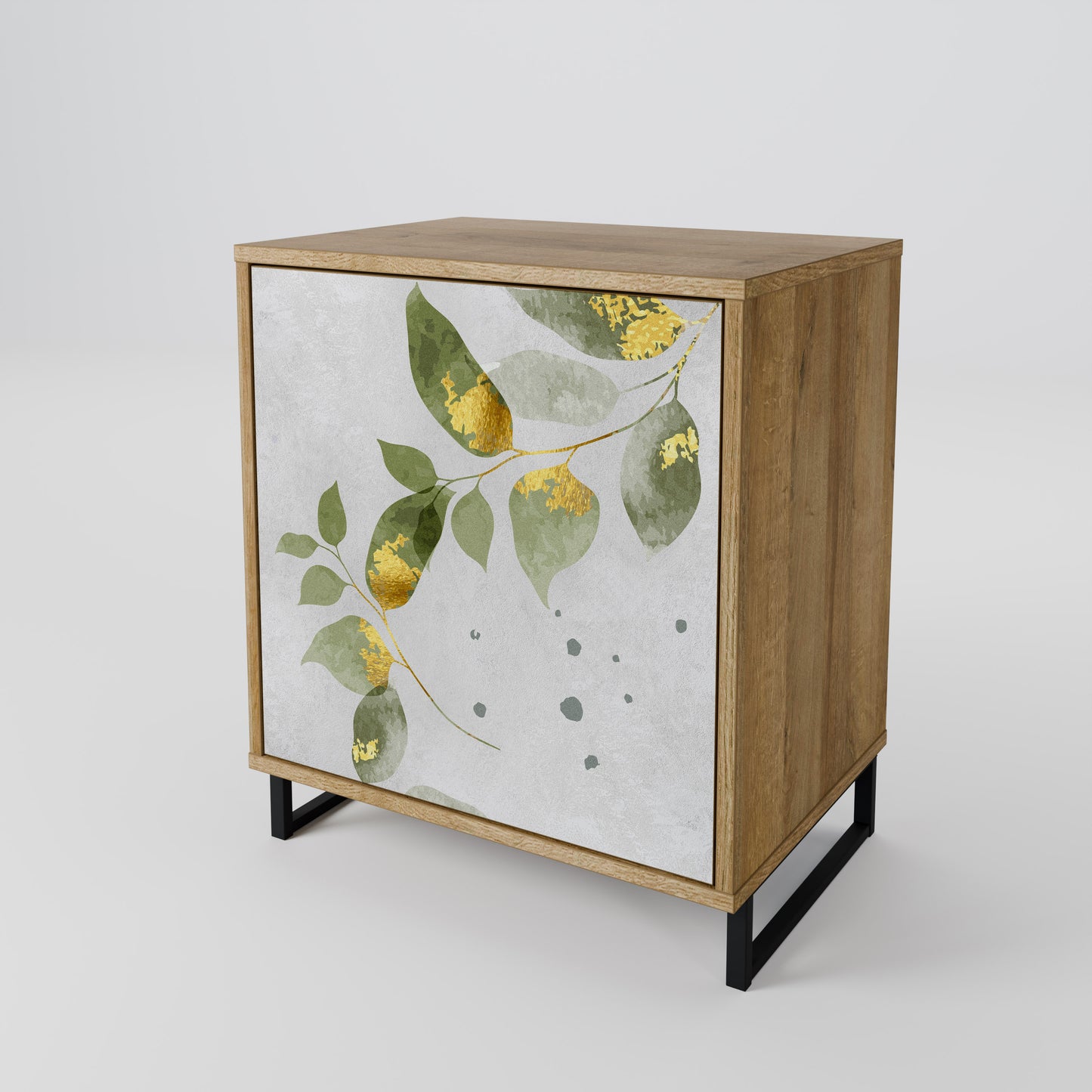 ELEGANT BOTANICS 1-Door Sideboard in Oak Effect