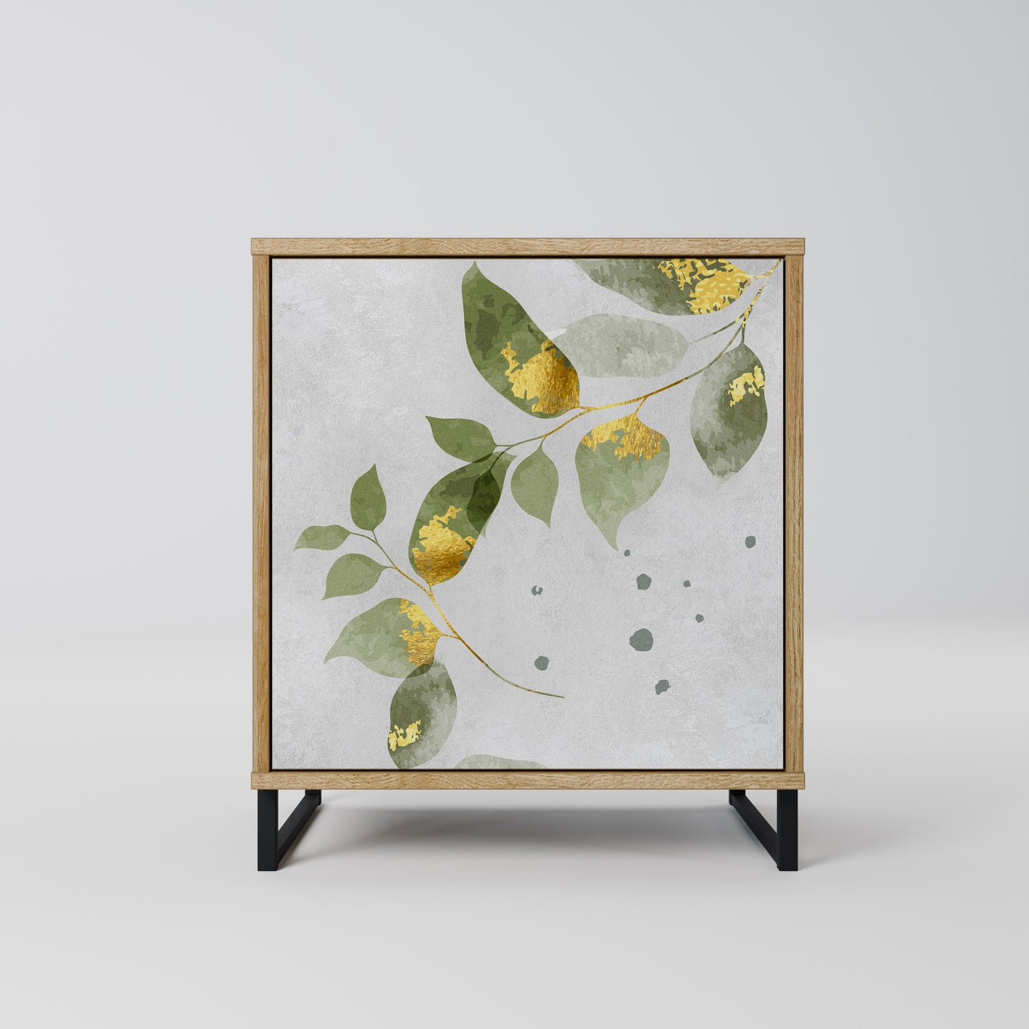 ELEGANT BOTANICS 1-Door Sideboard in Oak Effect