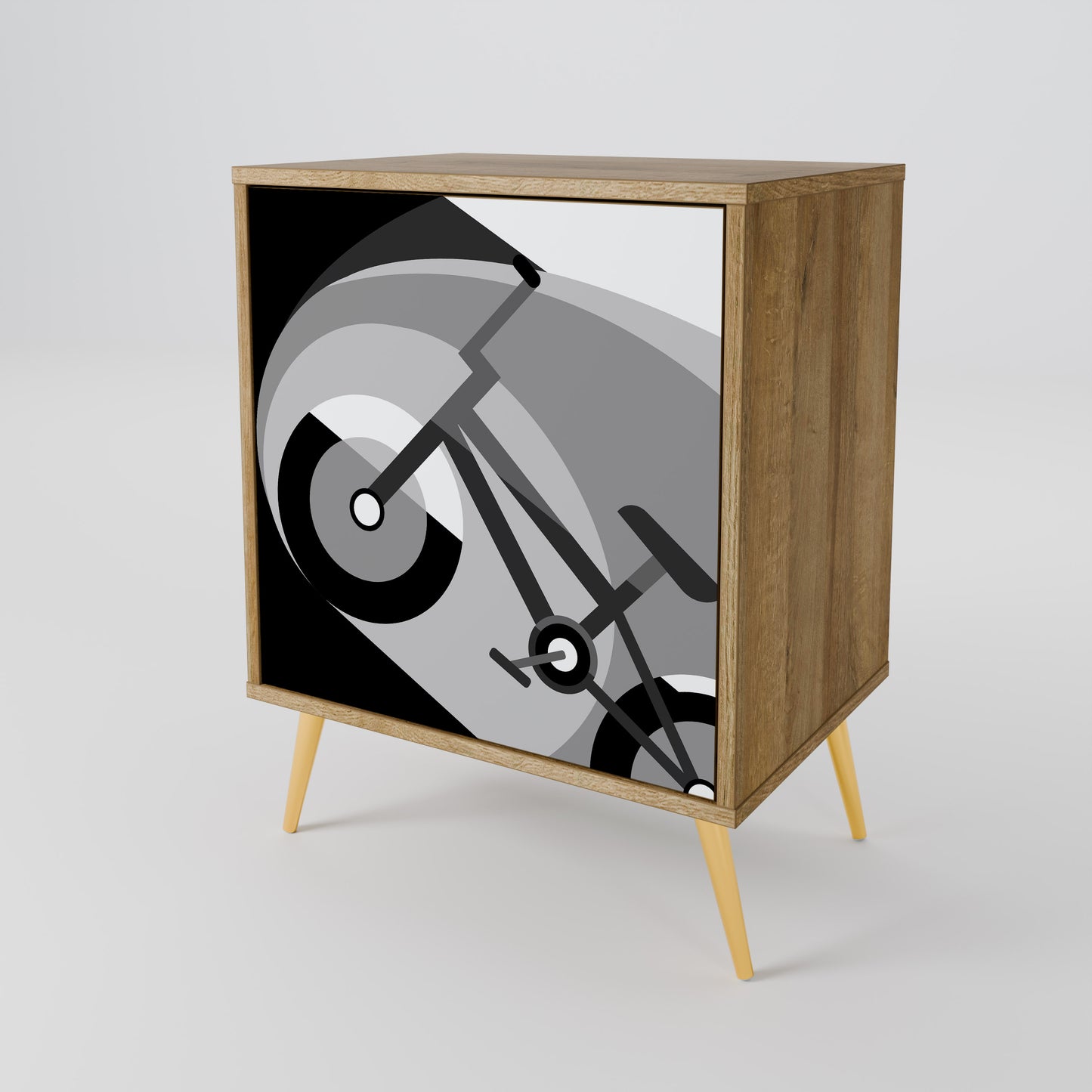 BIKE ENERGY 1-Door Sideboard in Oak Effect