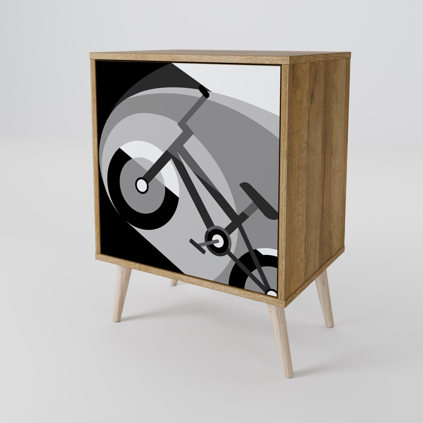 BIKE ENERGY 1-Door Sideboard in Oak Effect
