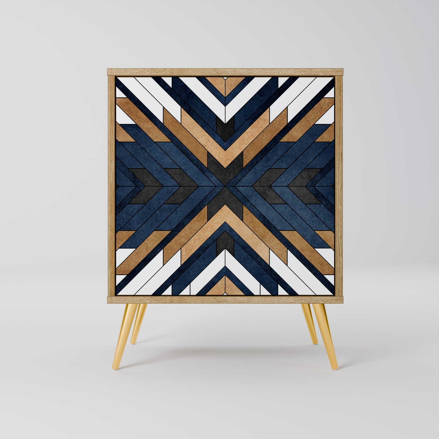 Credenza ARTFUL GEOMETRY a 1 anta effetto rovere