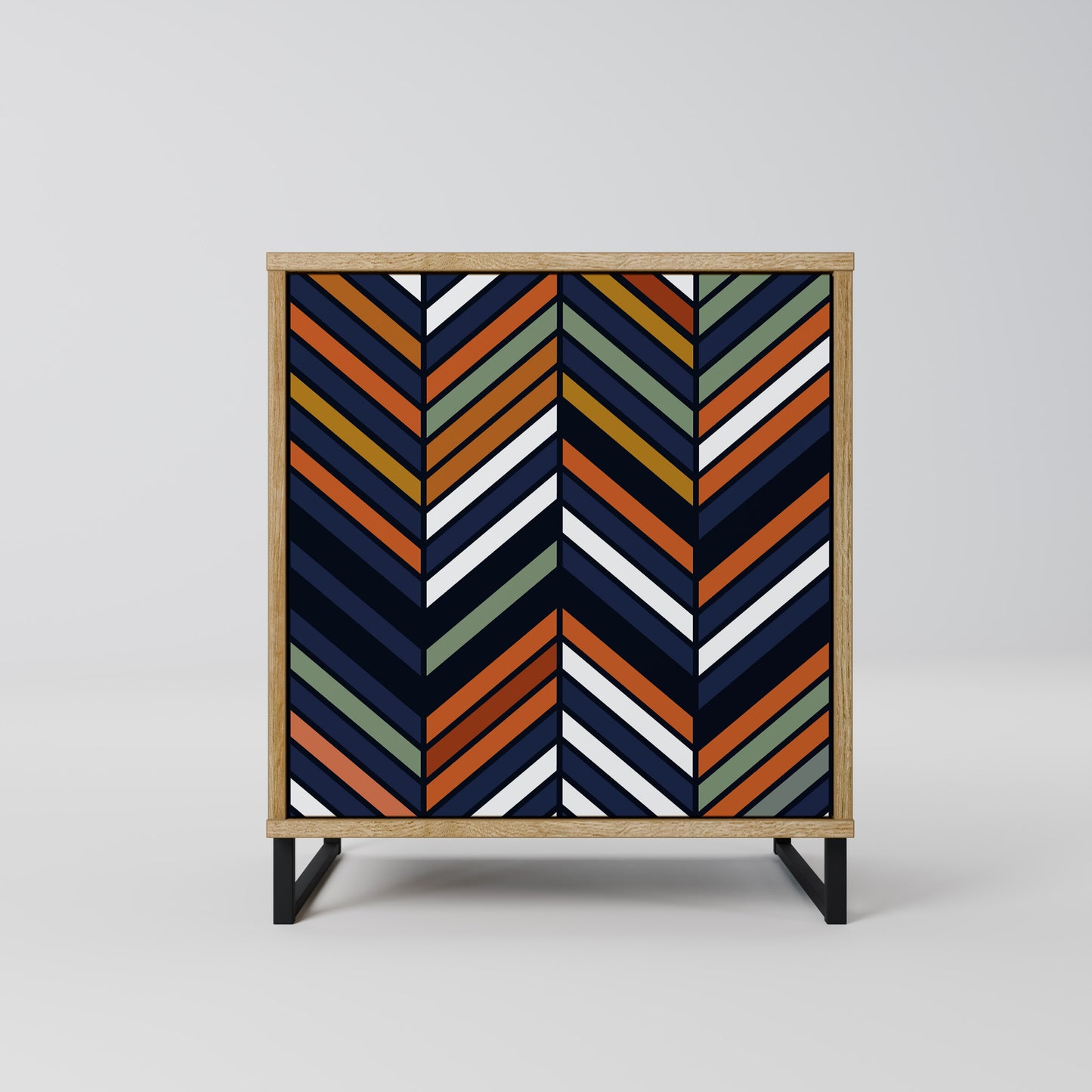 VIBRANT PATCHWORK 1-Door Sideboard in Oak Effect