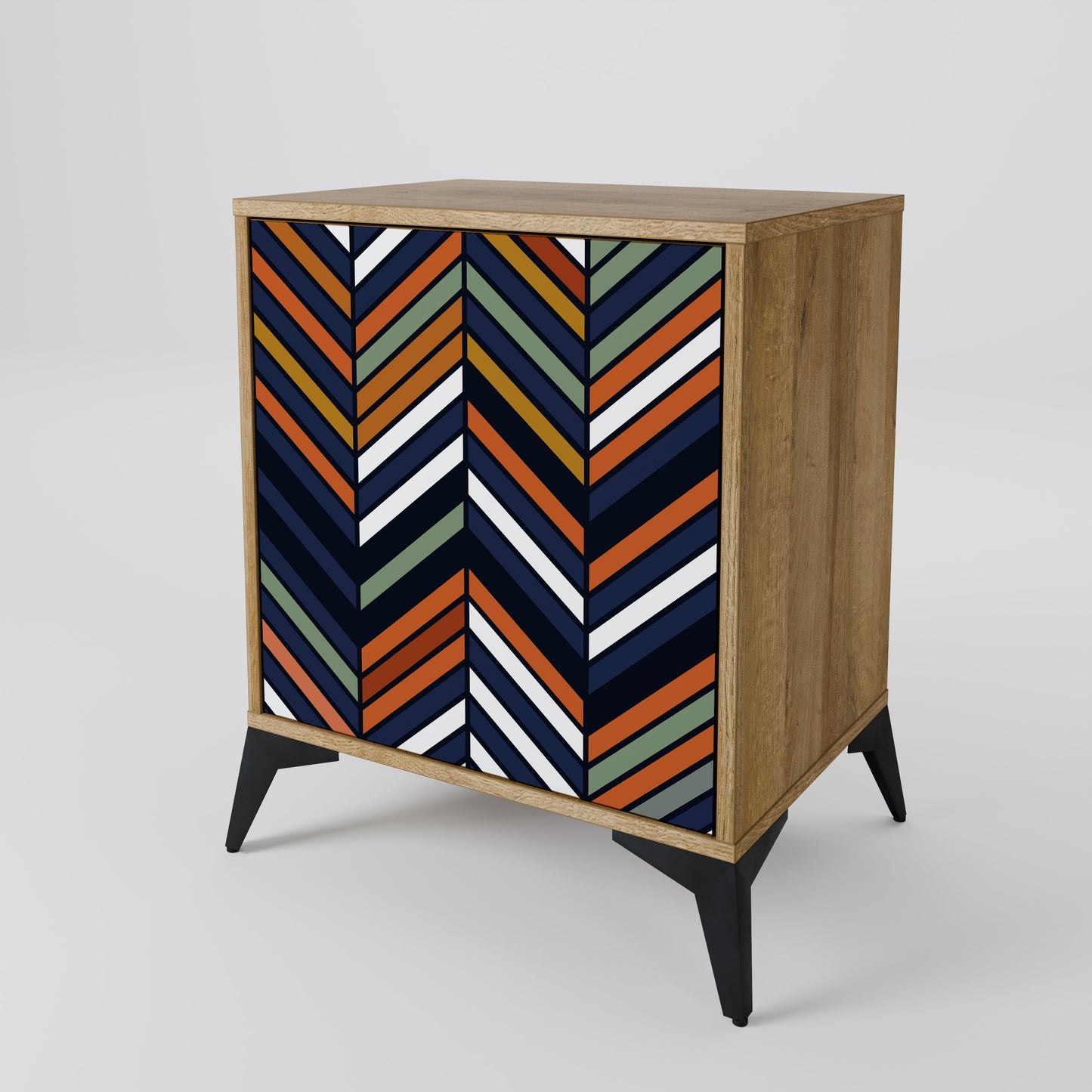VIBRANT PATCHWORK 1-Door Sideboard in Oak Effect
