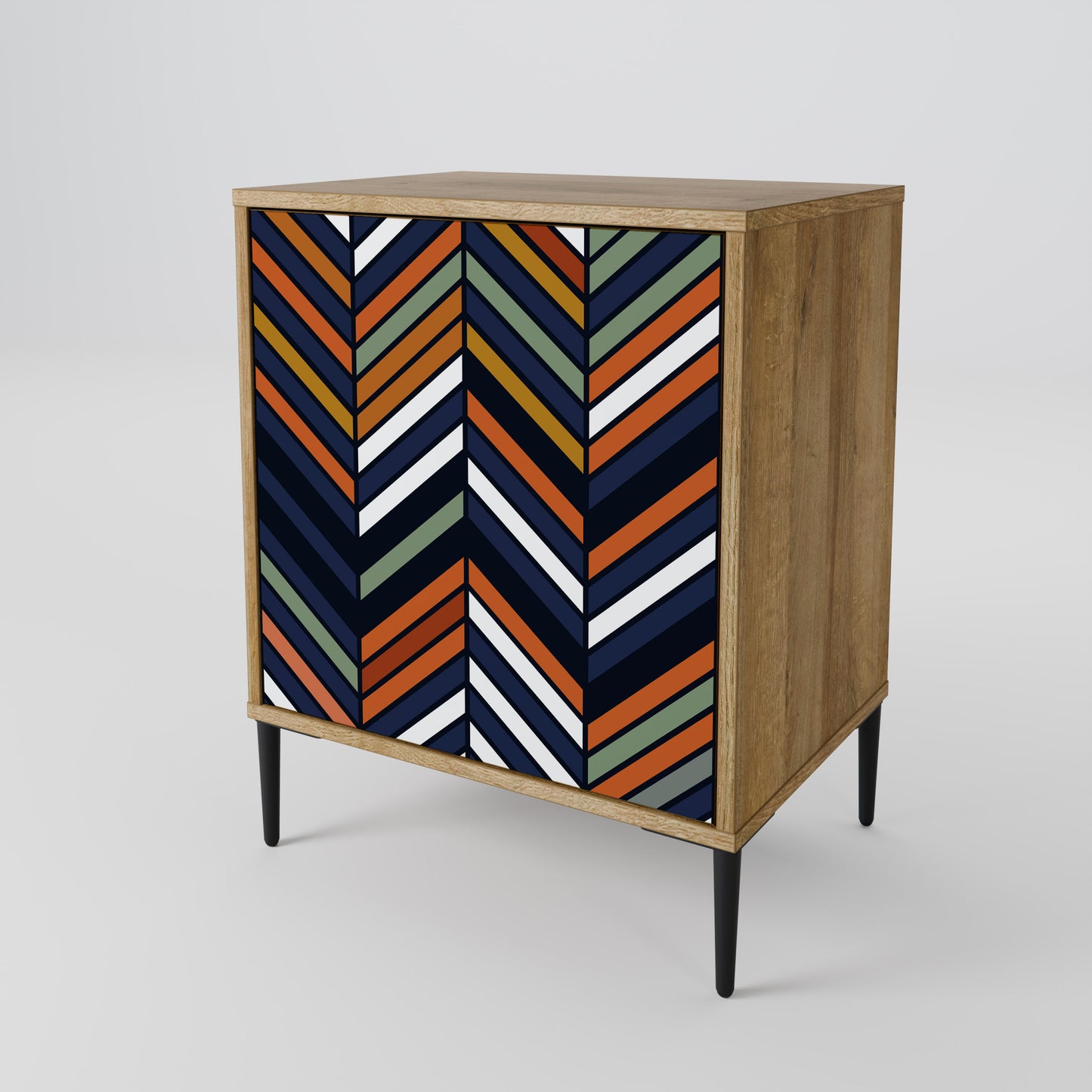 VIBRANT PATCHWORK 1-Door Sideboard in Oak Effect