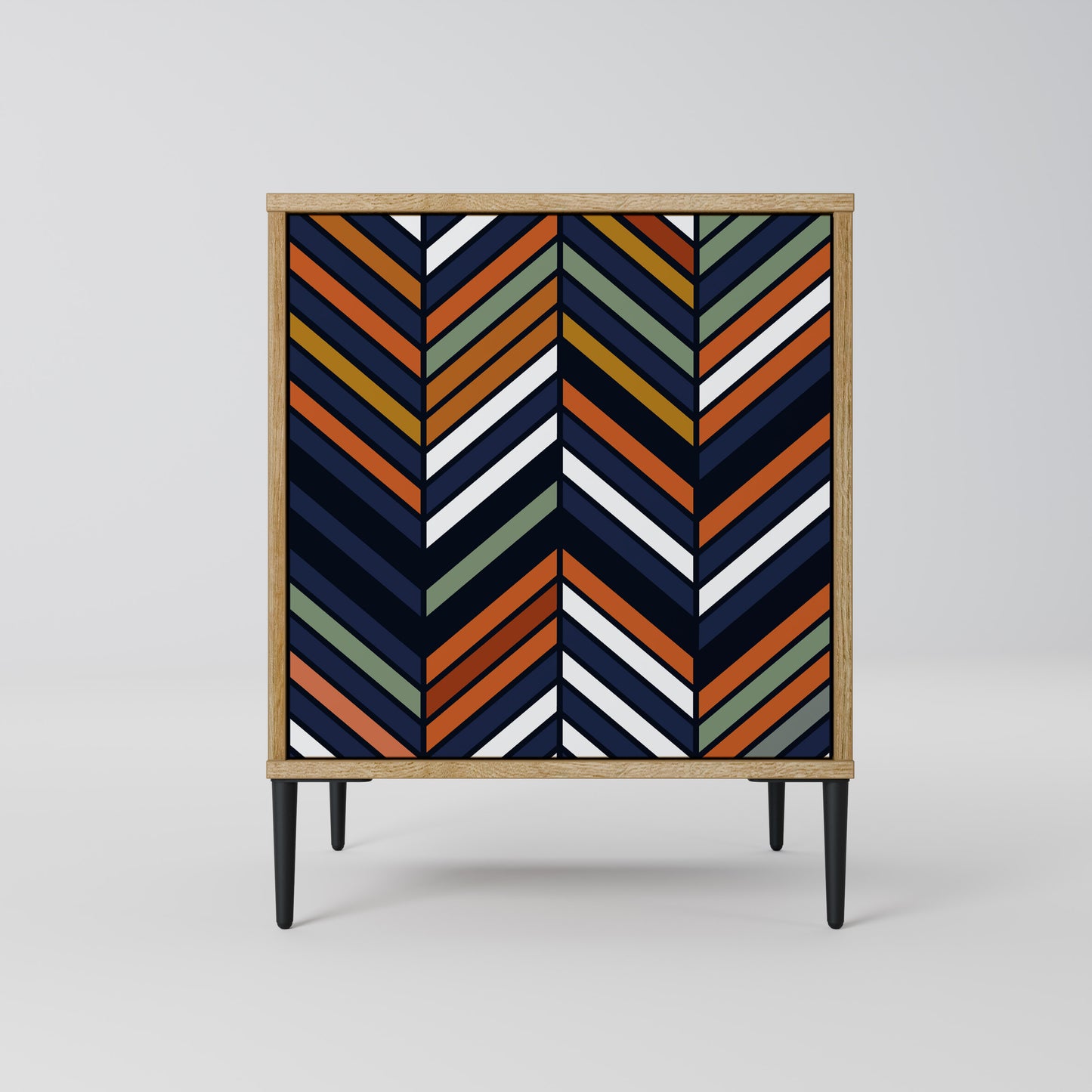 VIBRANT PATCHWORK 1-Door Sideboard in Oak Effect