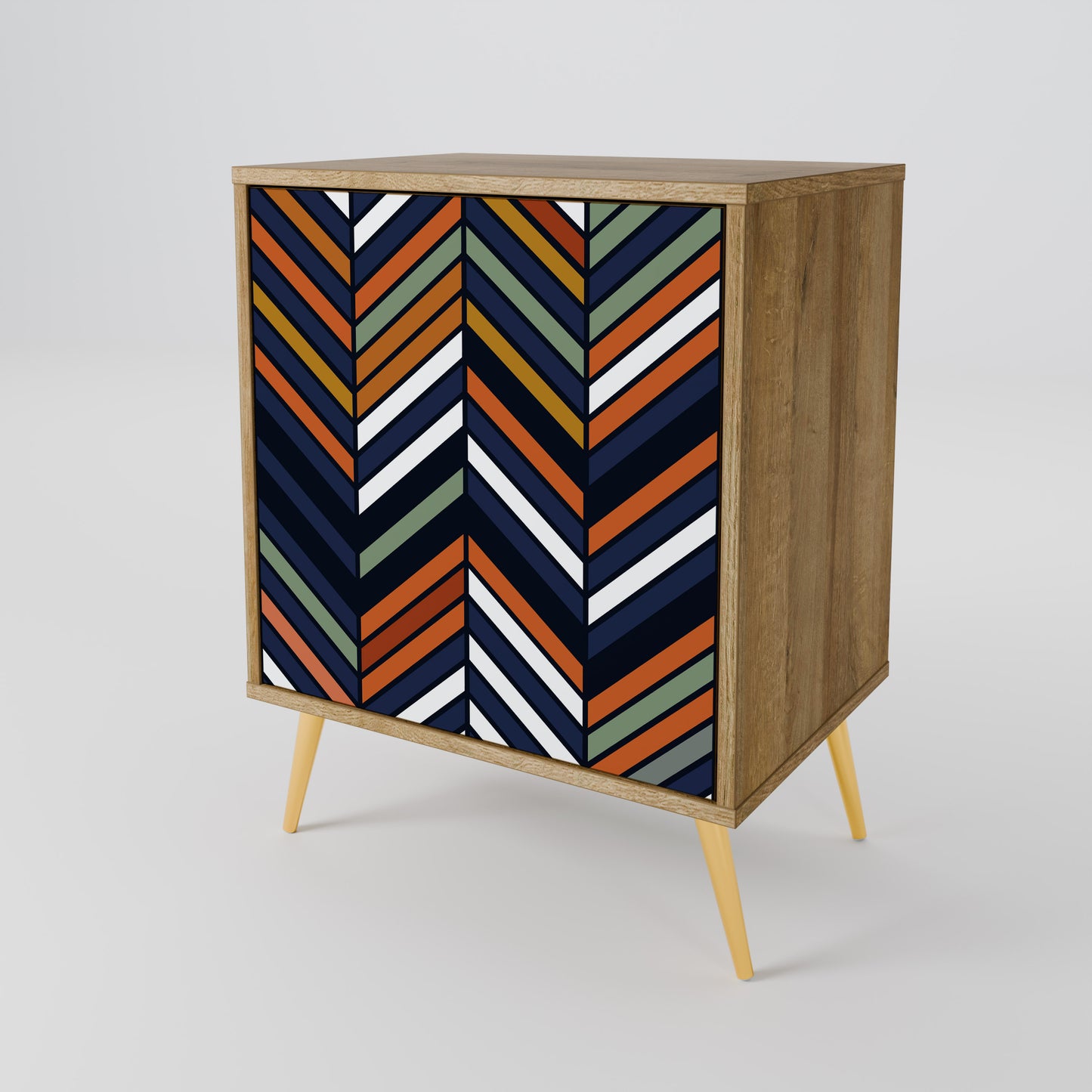 VIBRANT PATCHWORK 1-Door Sideboard in Oak Effect