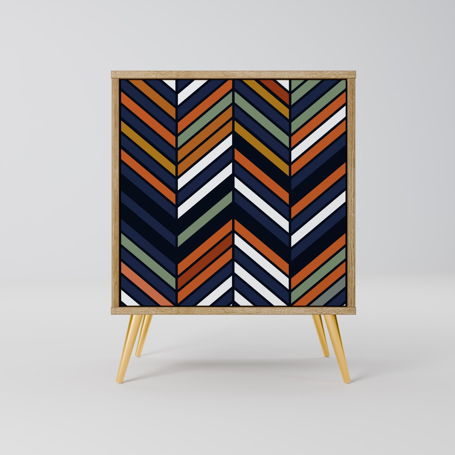 VIBRANT PATCHWORK 1-Door Sideboard in Oak Effect