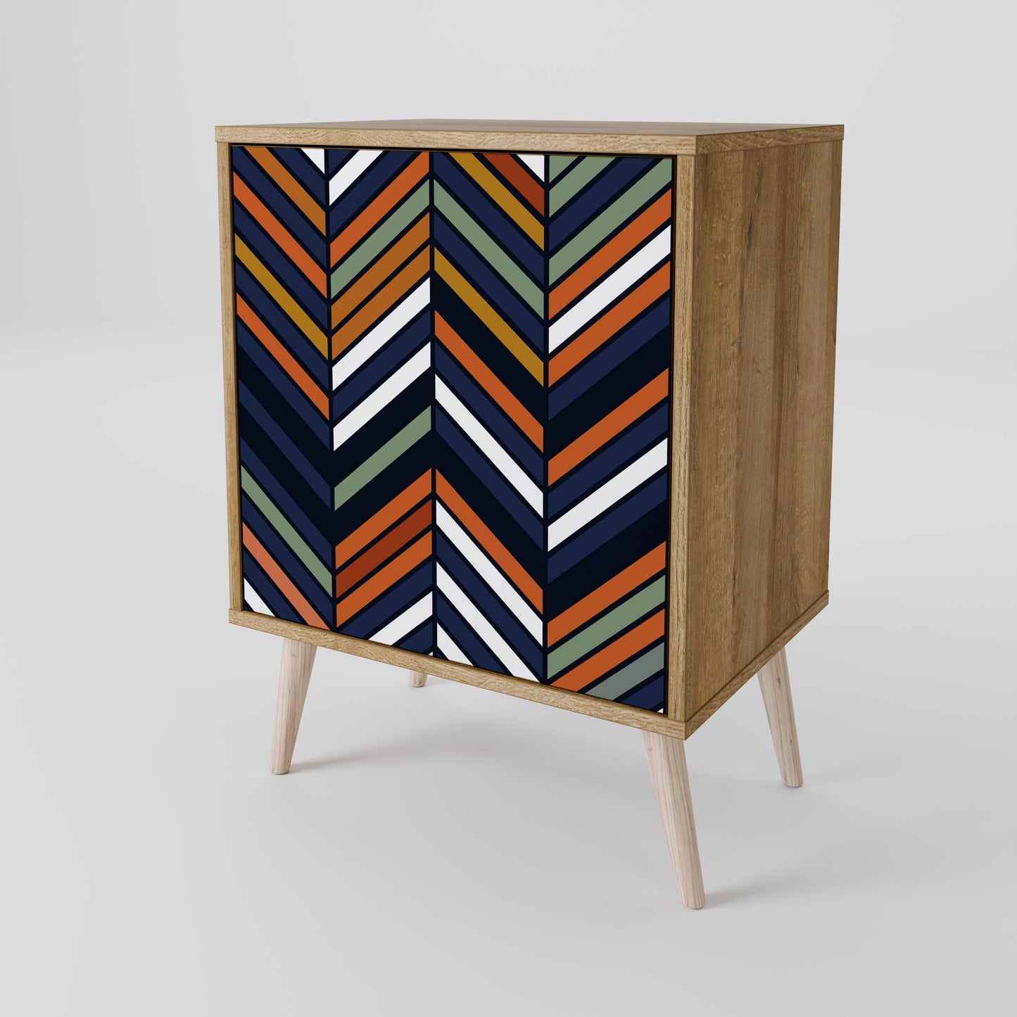 VIBRANT PATCHWORK 1-Door Sideboard in Oak Effect