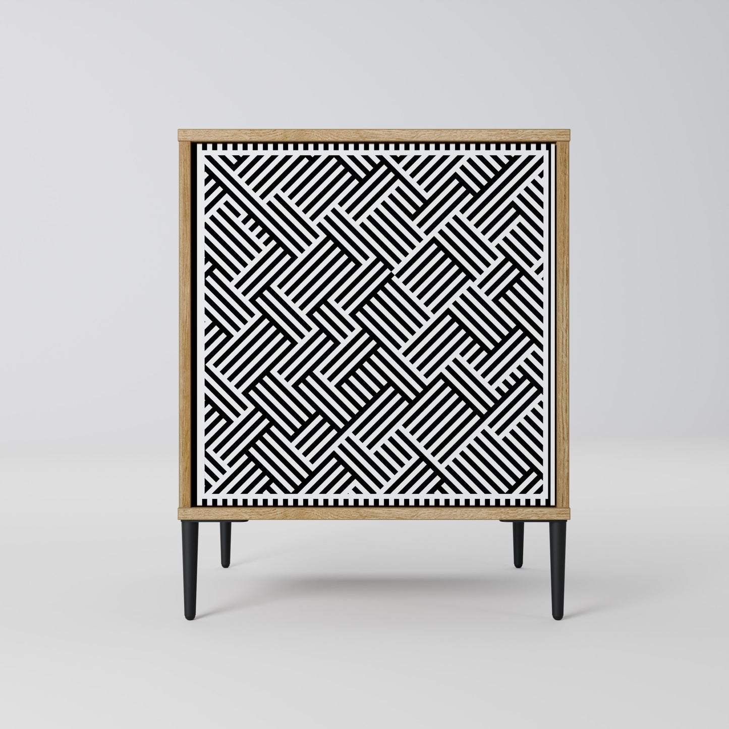 Credenza TEMPORARY SEQUENCE a 1 anta effetto rovere