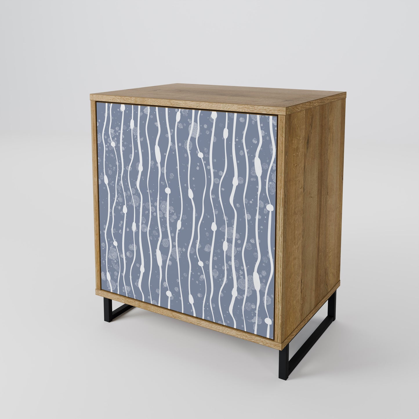 GRAPHITE RAIN 1-Door Sideboard in Oak Effect