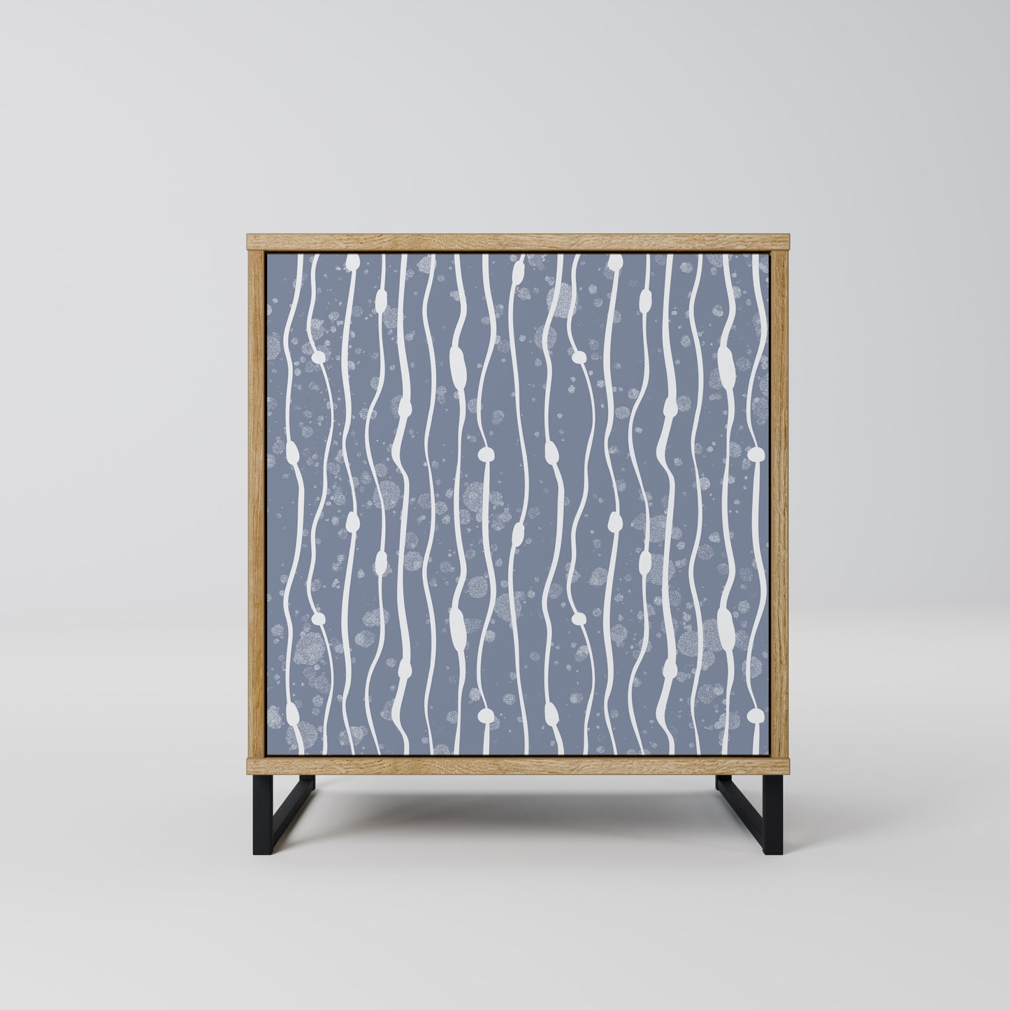GRAPHITE RAIN 1-Door Sideboard in Oak Effect