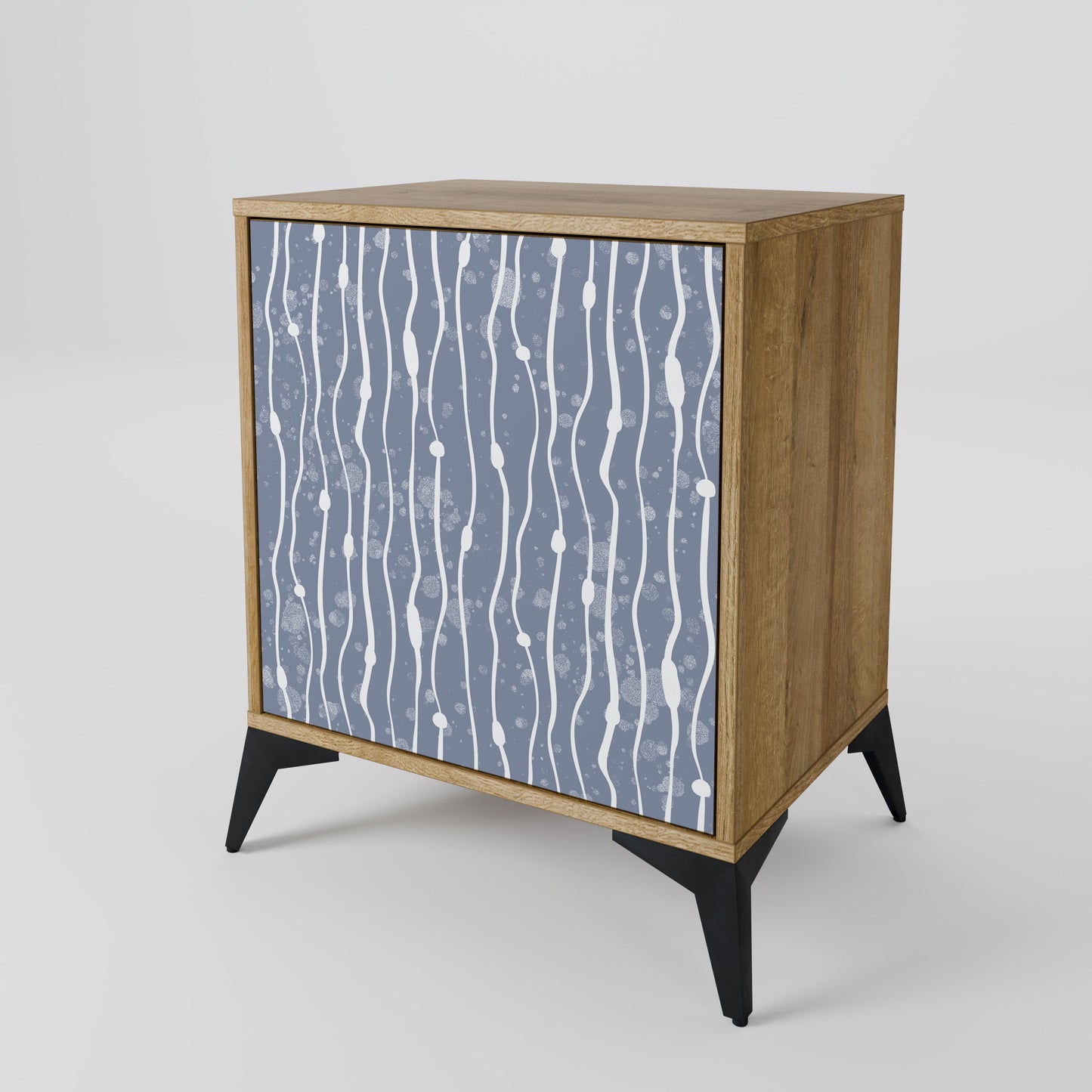 GRAPHITE RAIN 1-Door Sideboard in Oak Effect