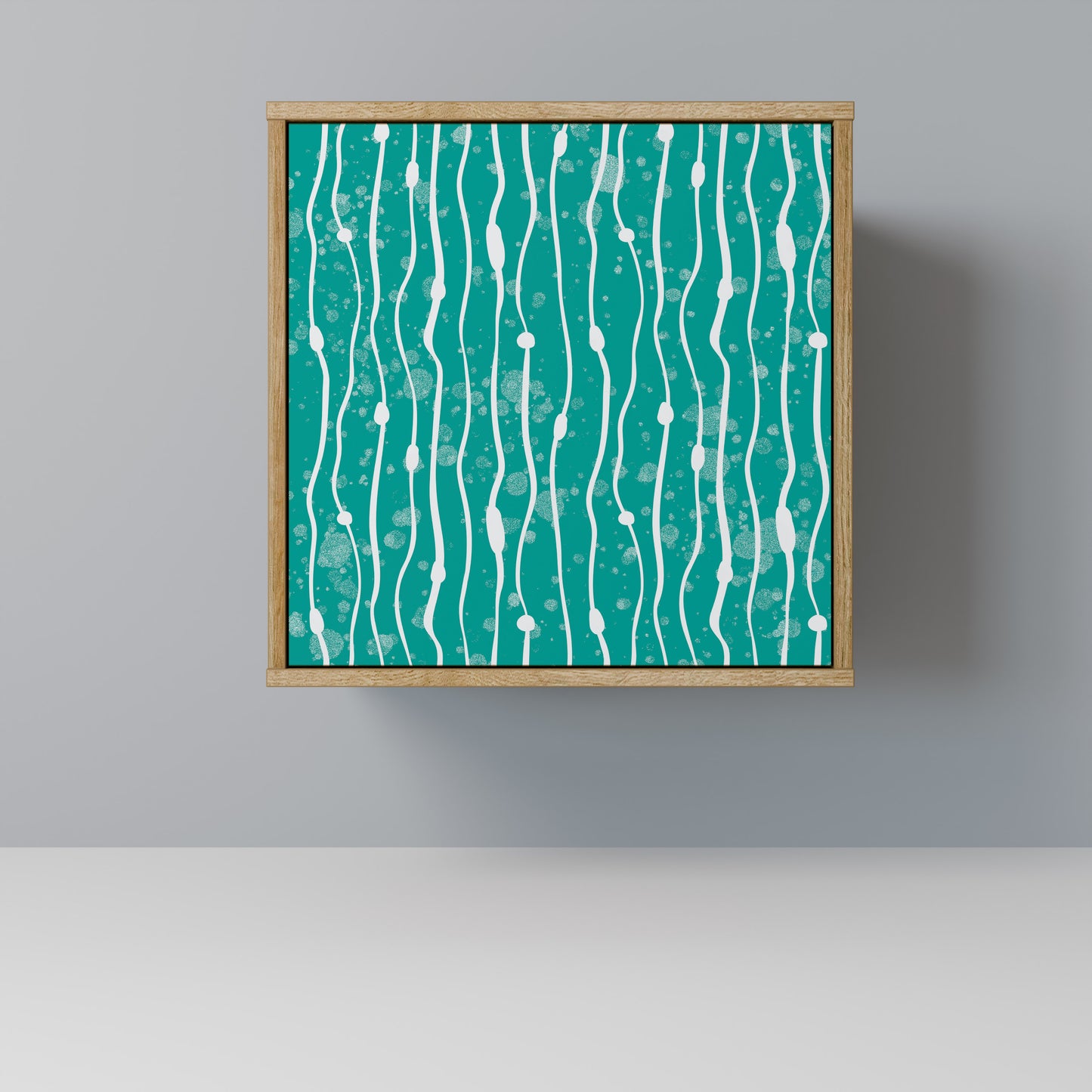 TURQUOISE RAIN 1-Door Sideboard in Oak Effect