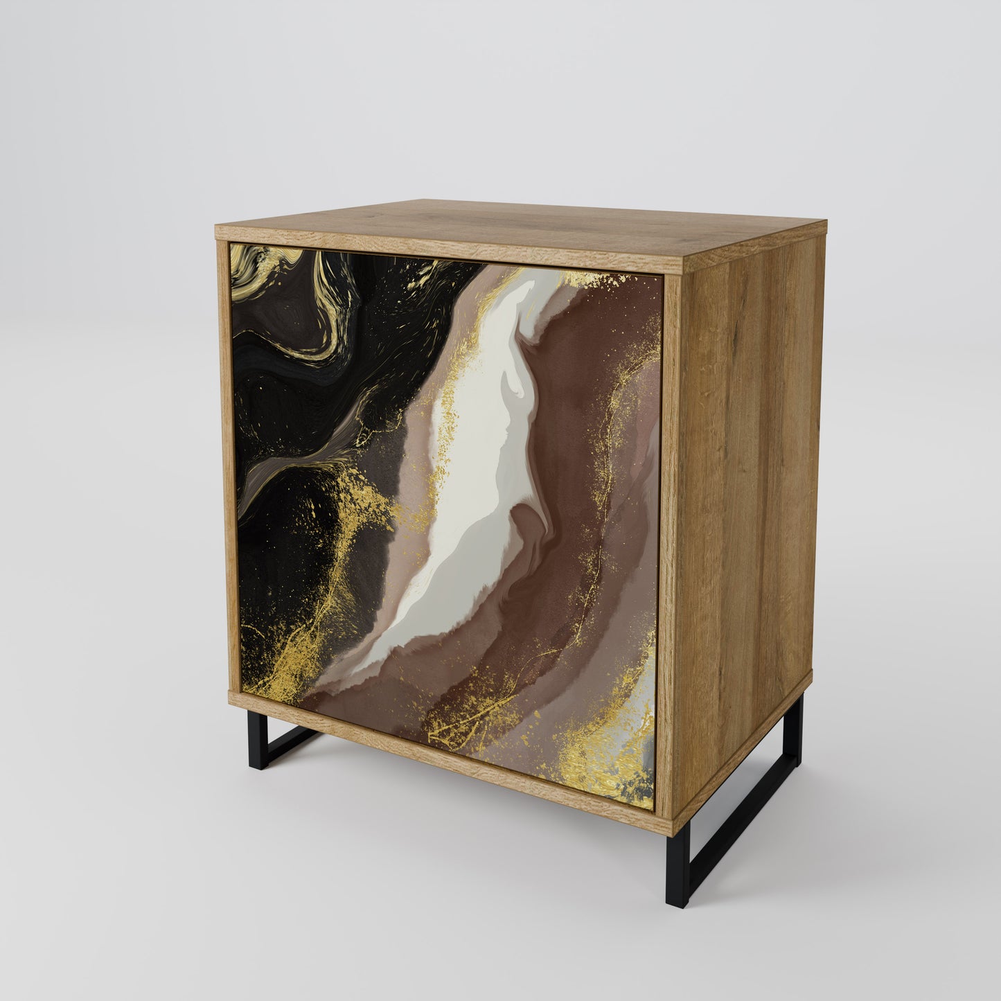 GOLD DUST 1-Door Sideboard in Oak Effect