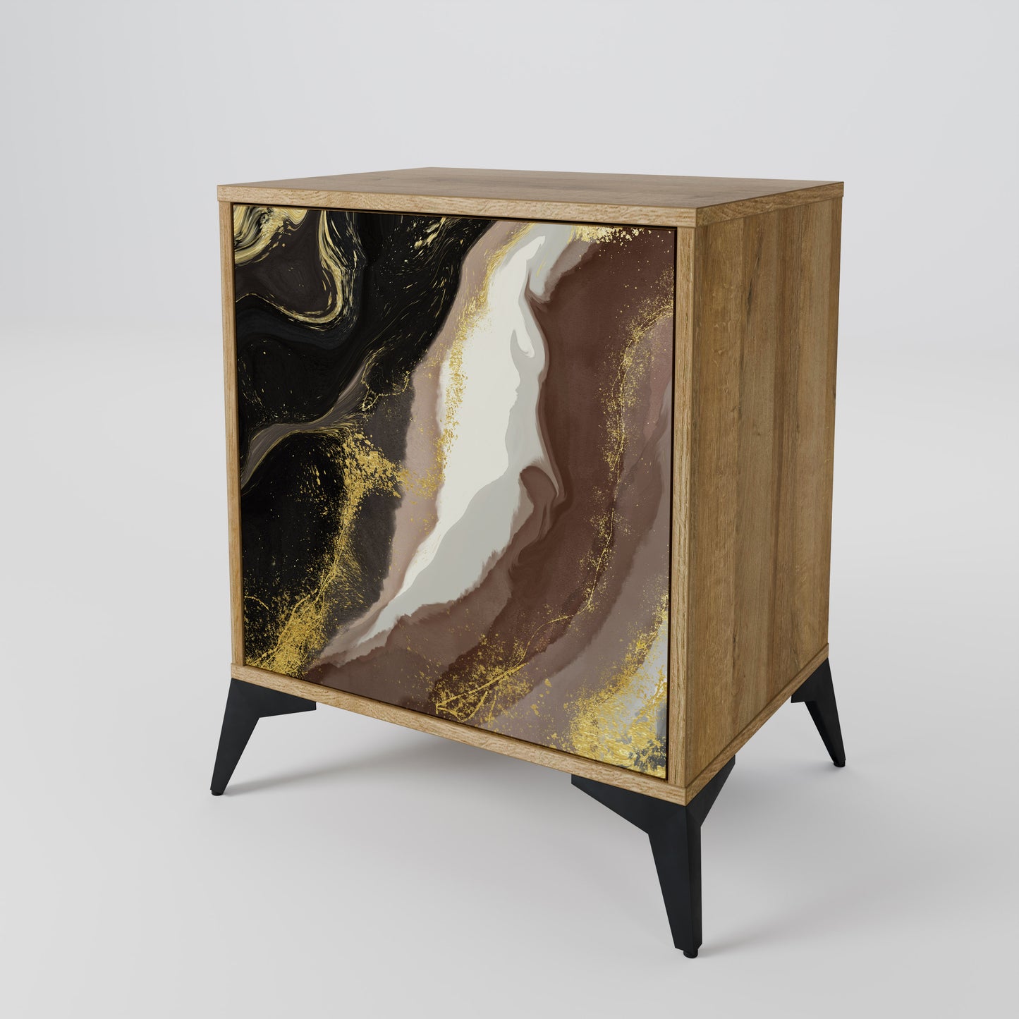 GOLD DUST 1-Door Sideboard in Oak Effect
