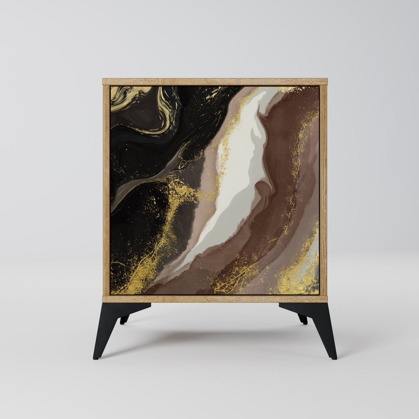GOLD DUST 1-Door Sideboard in Oak Effect