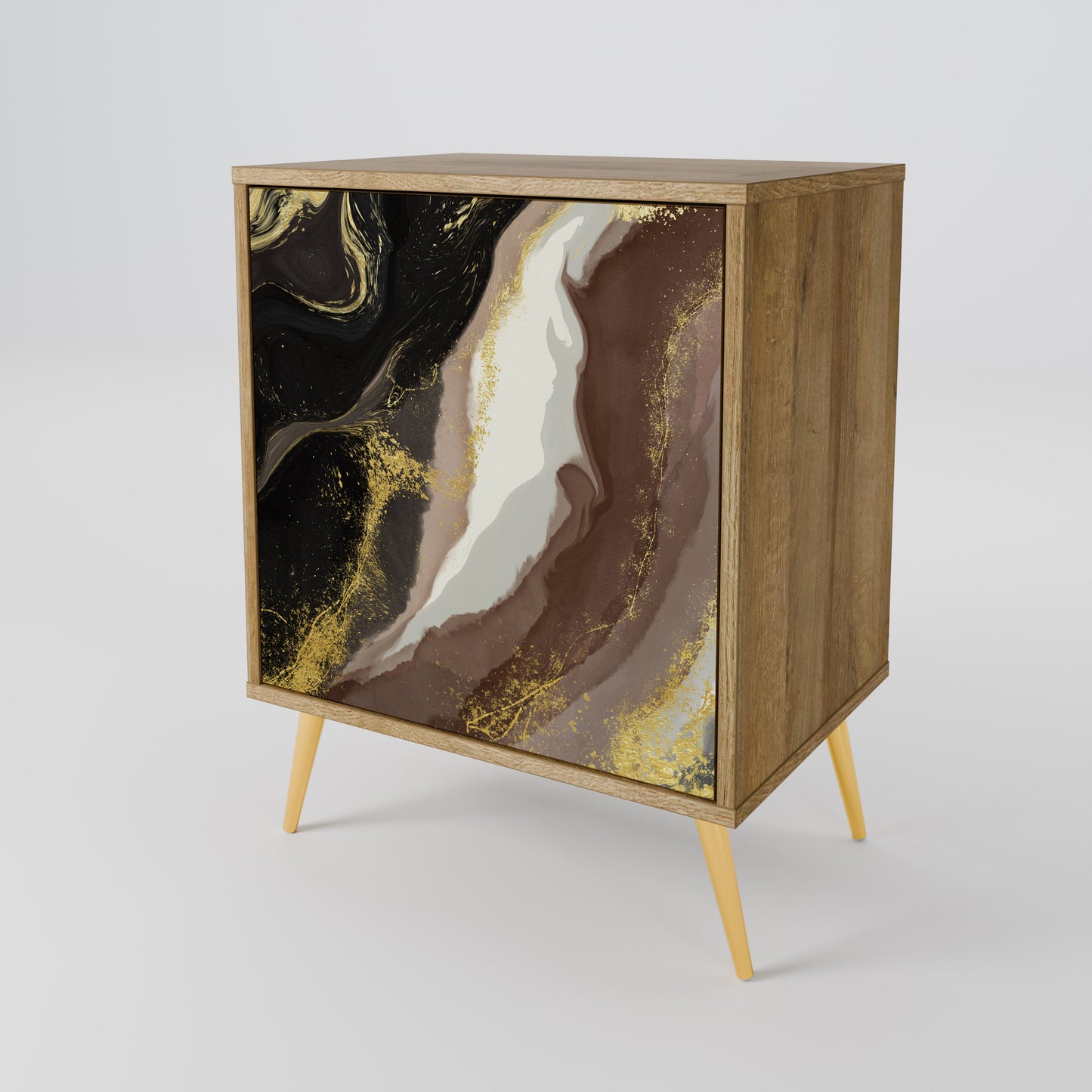GOLD DUST 1-Door Sideboard in Oak Effect
