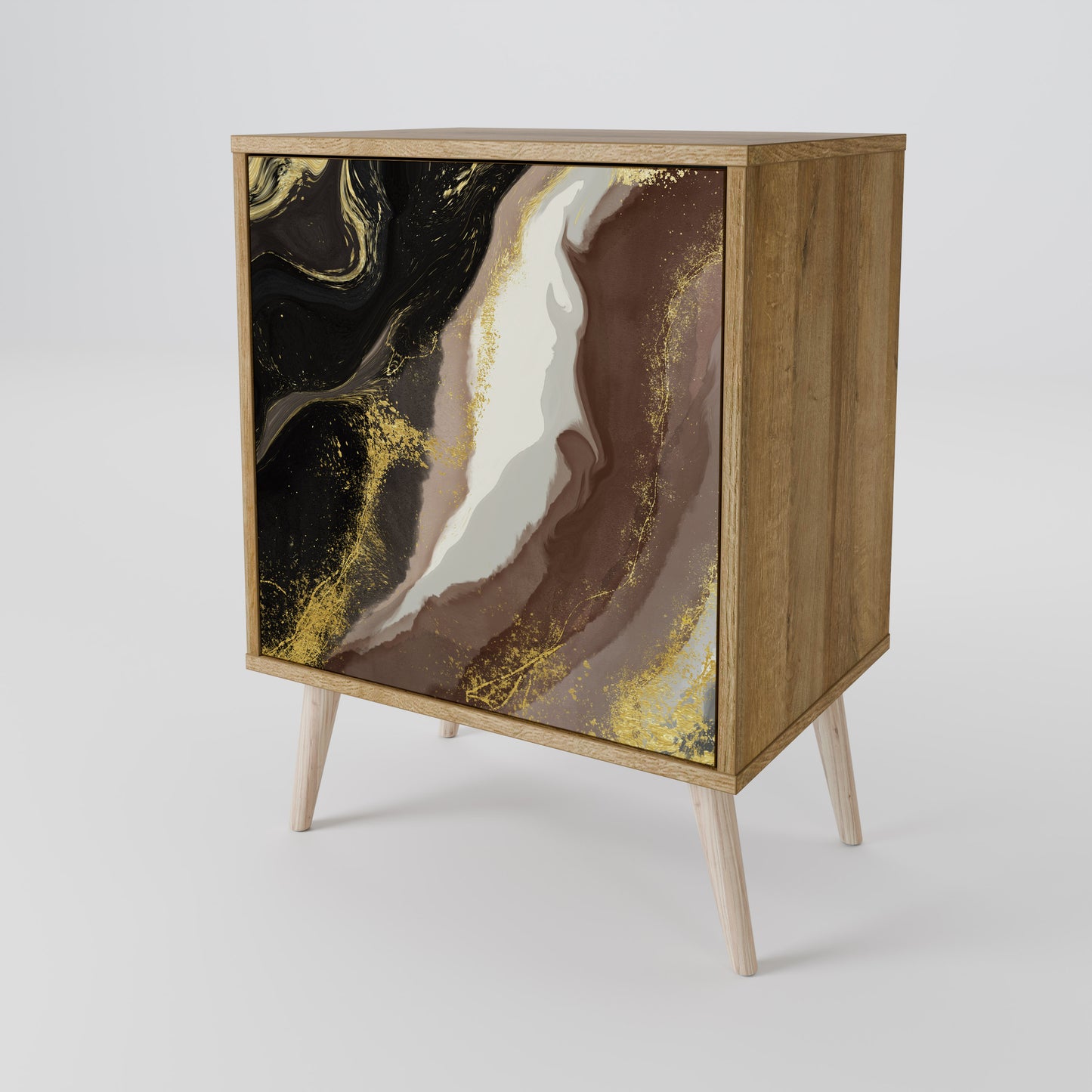 GOLD DUST 1-Door Sideboard in Oak Effect