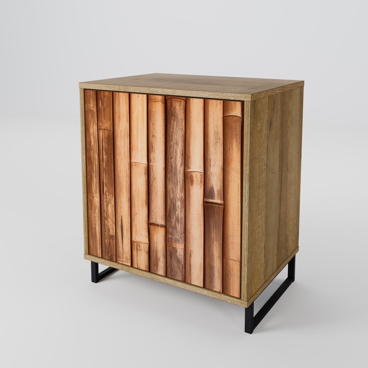 NATURAL WOOD 1-Door Sideboard in Oak Effect