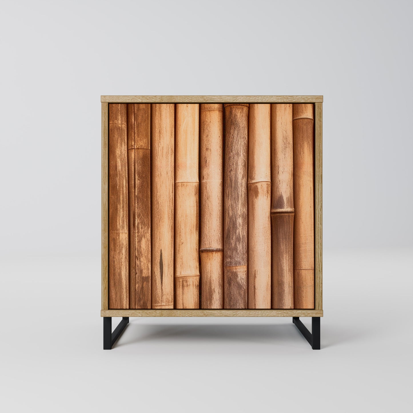 NATURAL WOOD 1-Door Sideboard in Oak Effect