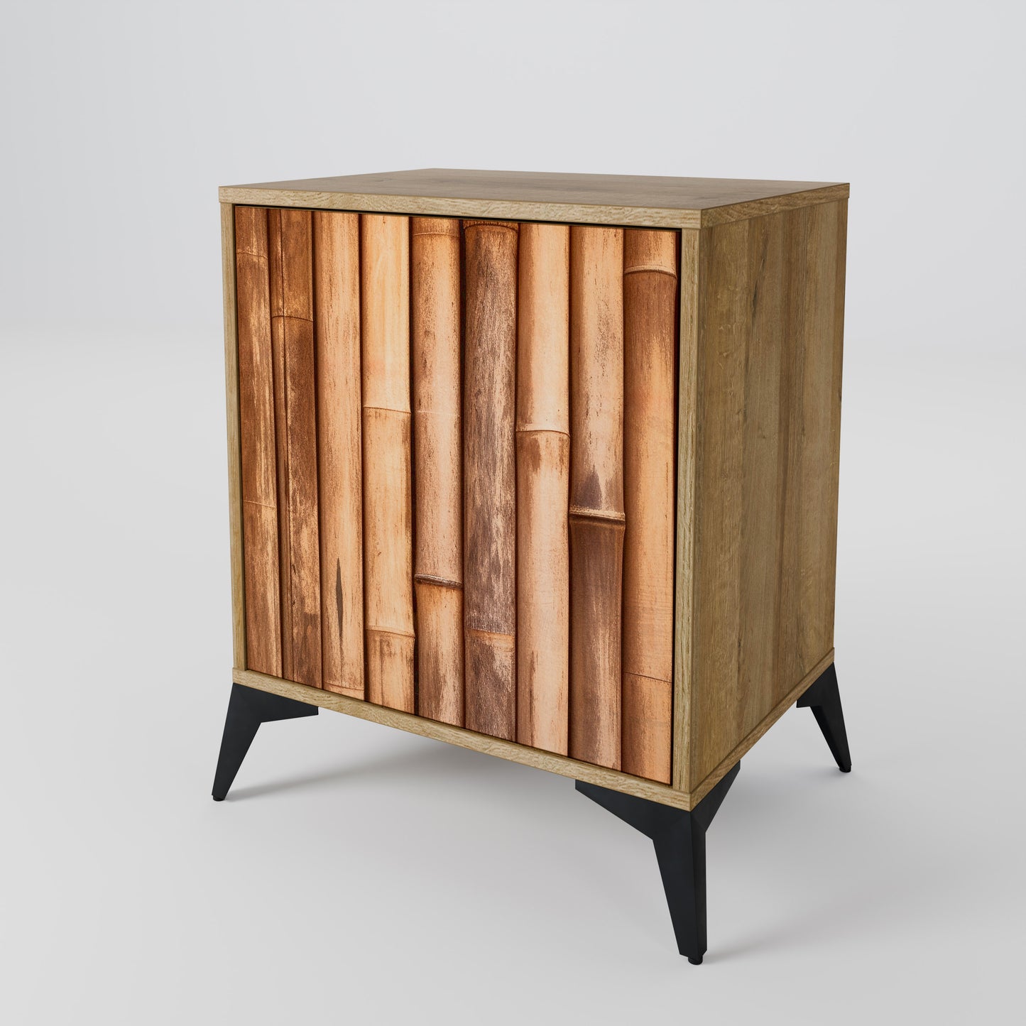 NATURAL WOOD 1-Door Sideboard in Oak Effect