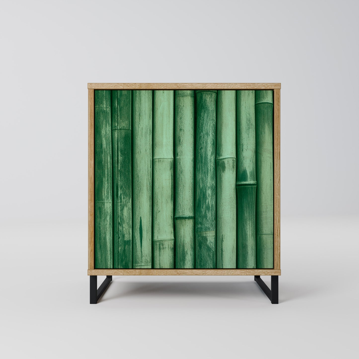 NATURAL GREEN 1-Door Sideboard in Oak Effect