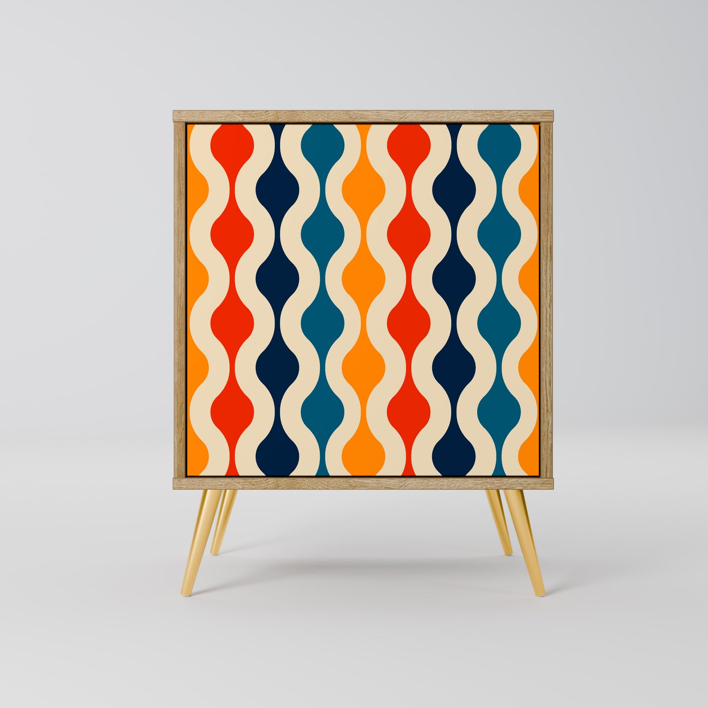 COLORFUL NOSTALGIA 1-Door Sideboard in Oak Effect