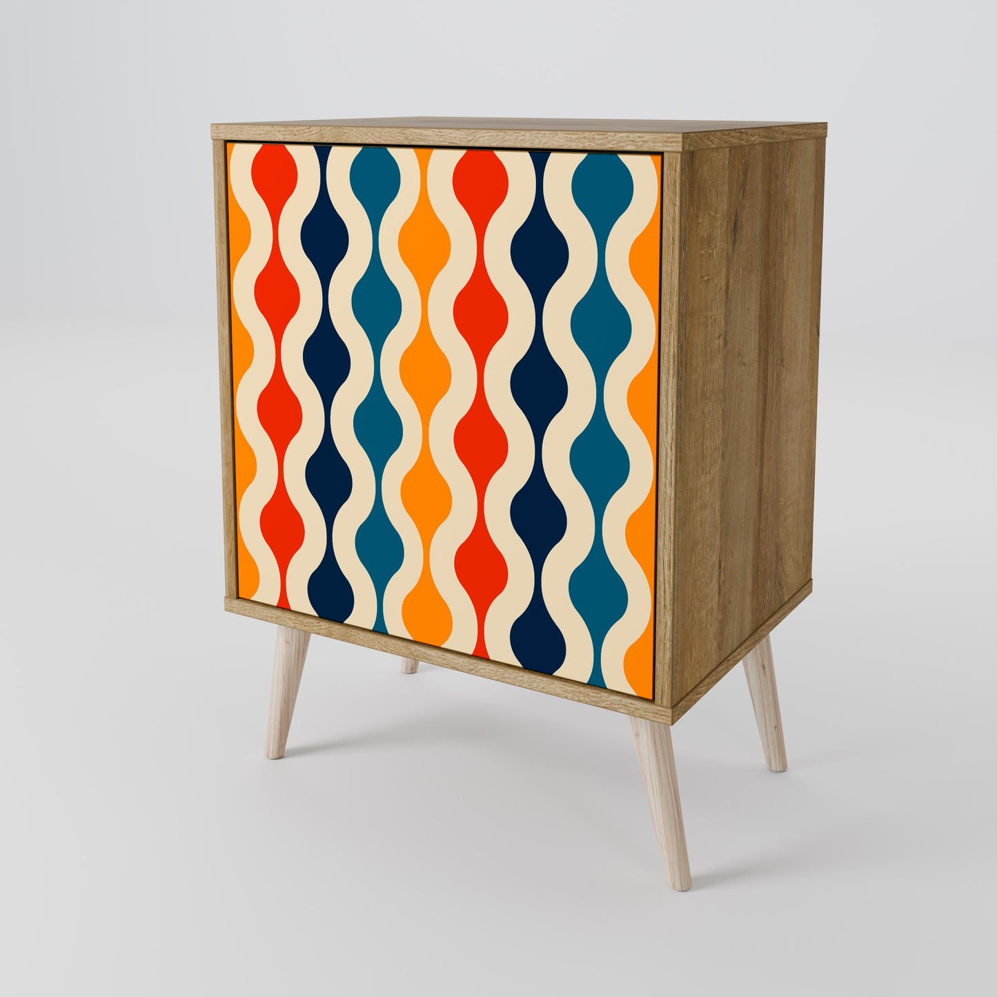 COLORFUL NOSTALGIA 1-Door Sideboard in Oak Effect